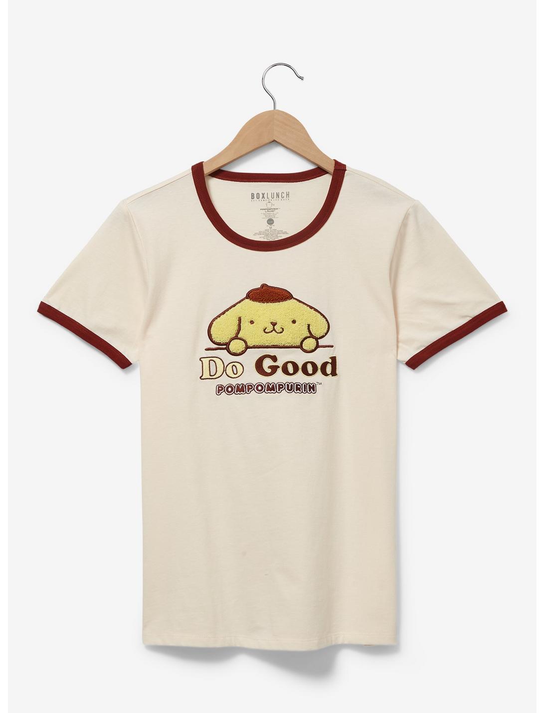 Sanrio Pompompurin Do Good Women's Ringer T-Shirt - BoxLunch Exclusive, OFF WHITE, hi-res