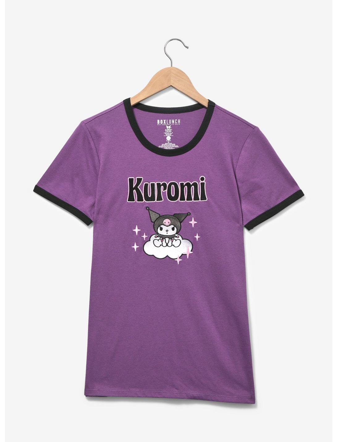 Sanrio Kuromi Cloud Portrait Women's Ringer T-Shirt - BoxLunch Exclusive, PURPLE, hi-res