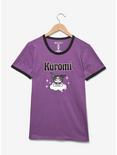 Sanrio Kuromi Cloud Portrait Women's Ringer T-Shirt - BoxLunch Exclusive, PURPLE, hi-res