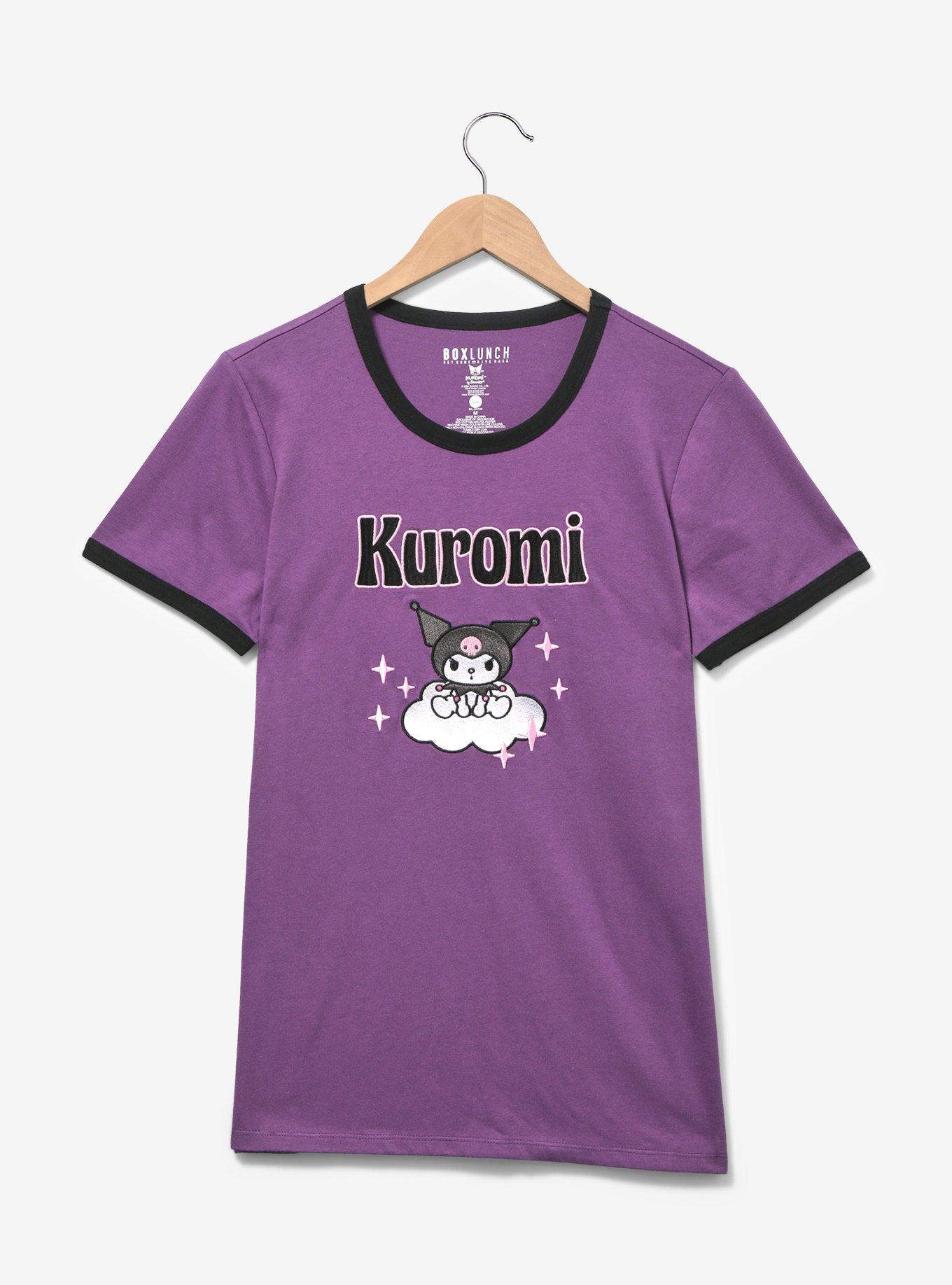 Sanrio Kuromi Cloud Portrait Women's Ringer T-Shirt - BoxLunch Exclusive, PURPLE, hi-res