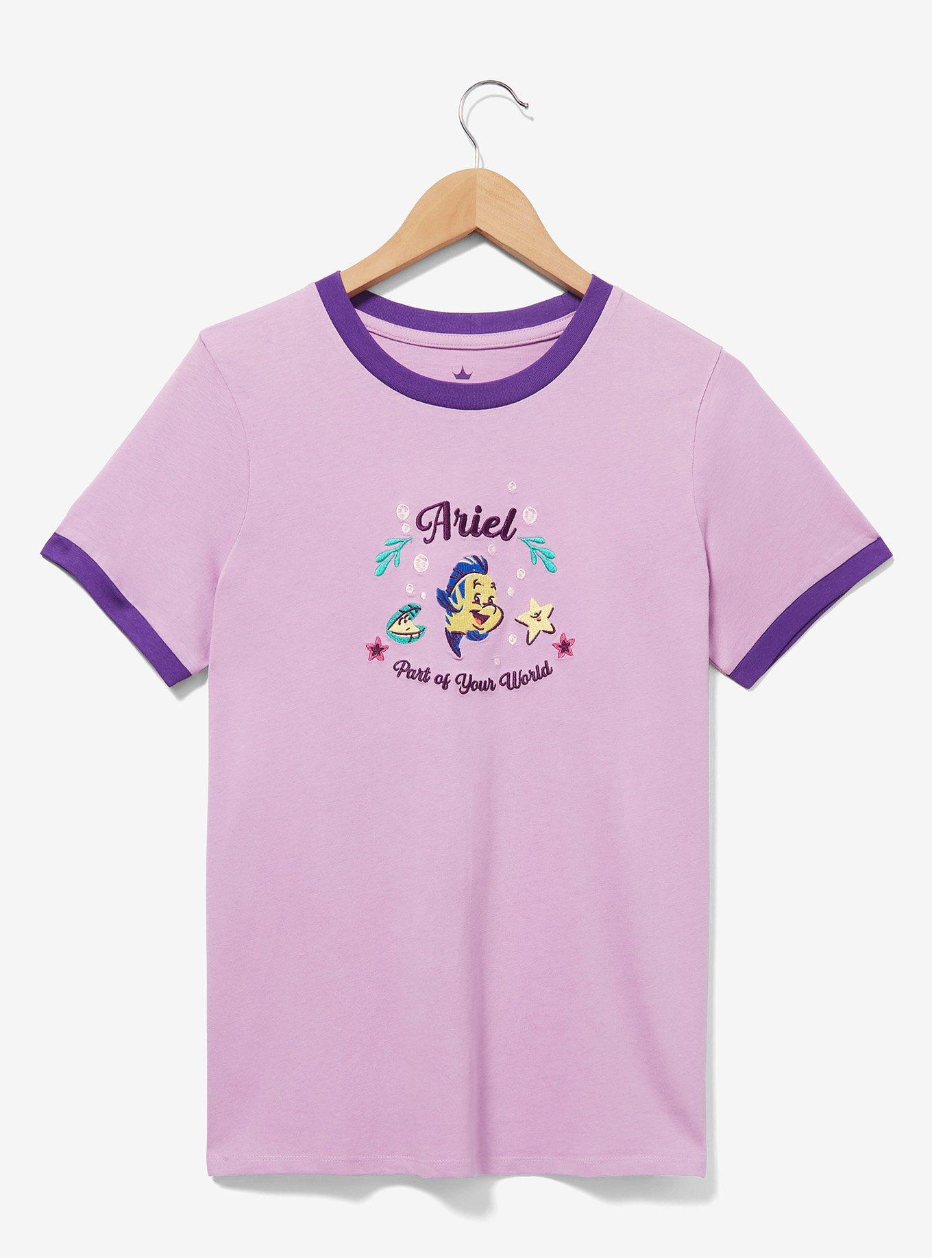 Disney The Little Mermaid Ariel Icons Women's Ringer T-Shirt - BoxLunch Exclusive, LILAC, hi-res