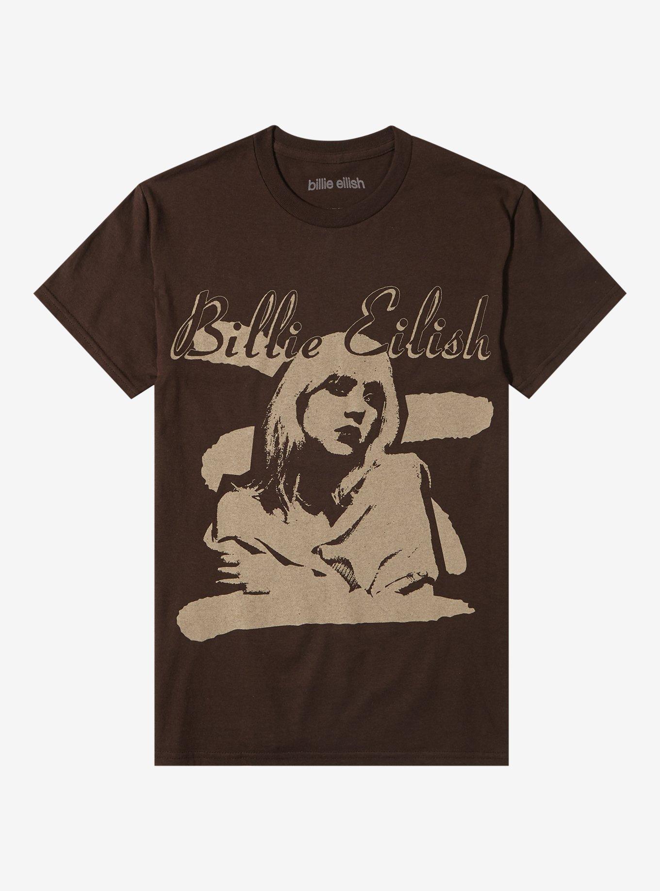 Billie Eilish Happier Than Ever Boyfriend Fit Girls T-Shirt, BROWN, hi-res