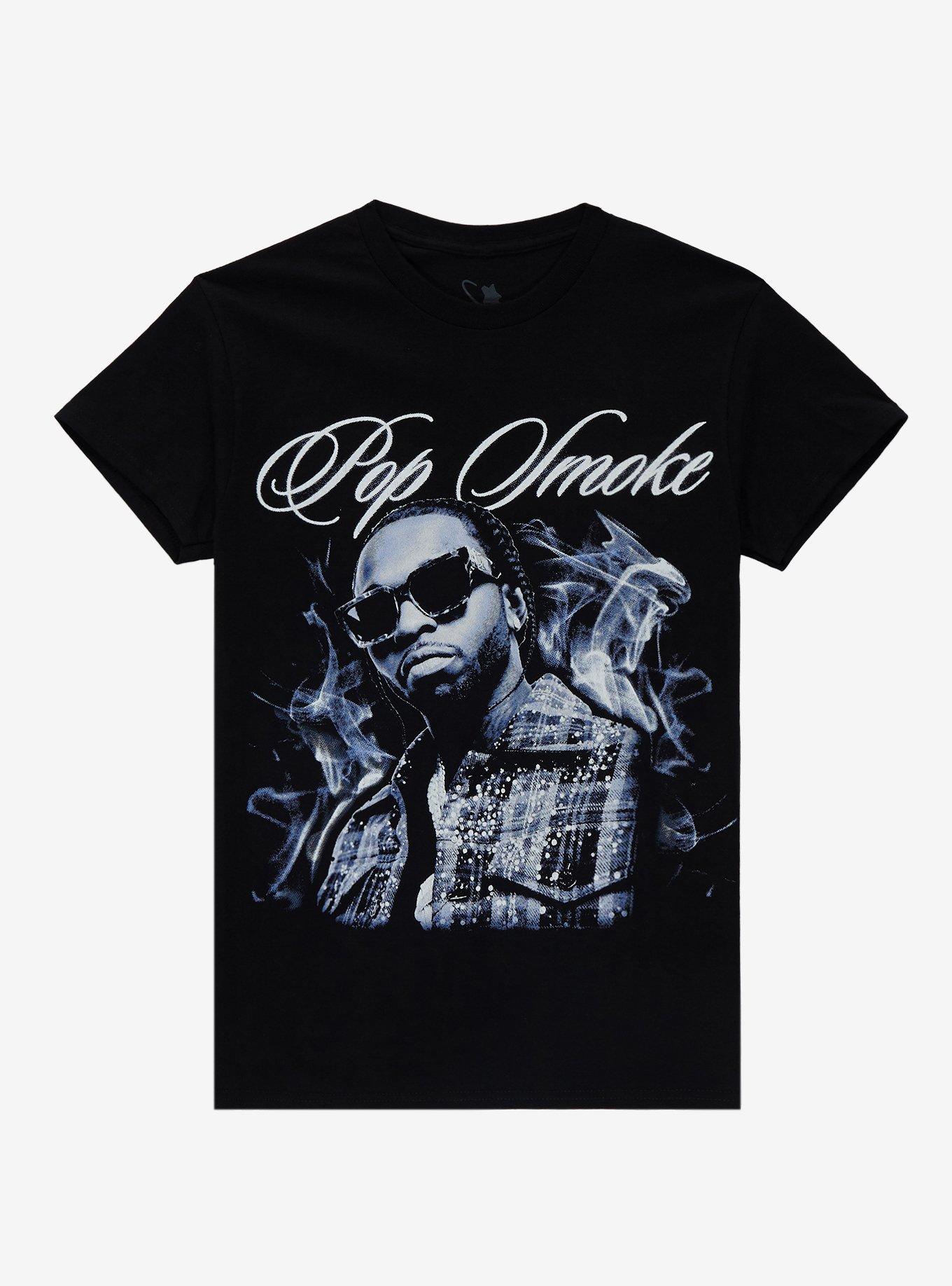 Pop Smoke Portrait Boyfriend Fit Girls T-Shirt, , hi-res