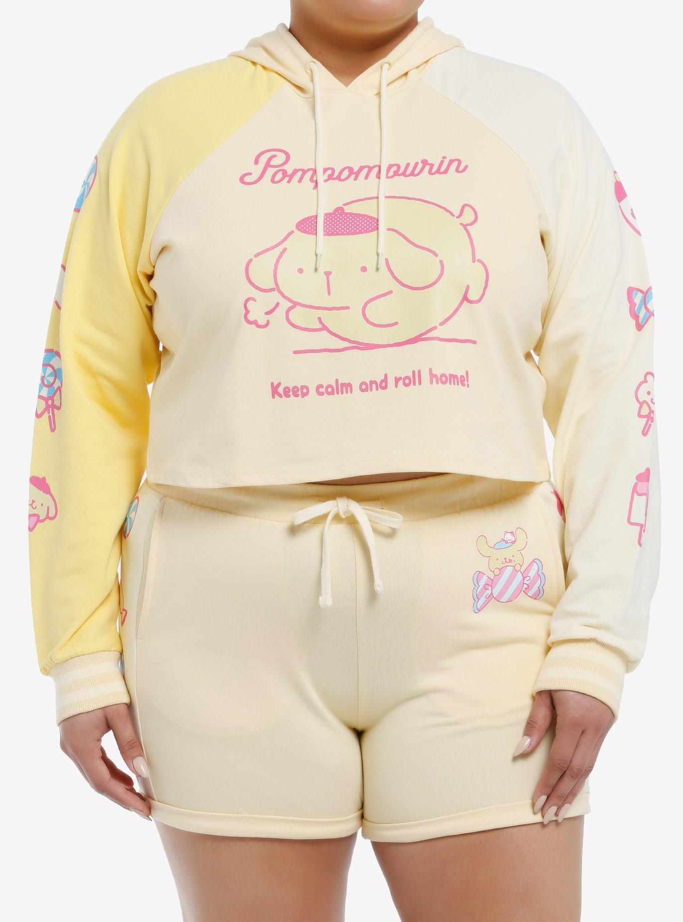 Pompompurin Sweets Girls Crop Hoodie Plus Size, MULTI, hi-res