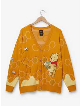 Disney Winnie the Pooh Honeycomb Pooh Bear Women's Plus Size Cardigan - BoxLunch Exclusive, , hi-res