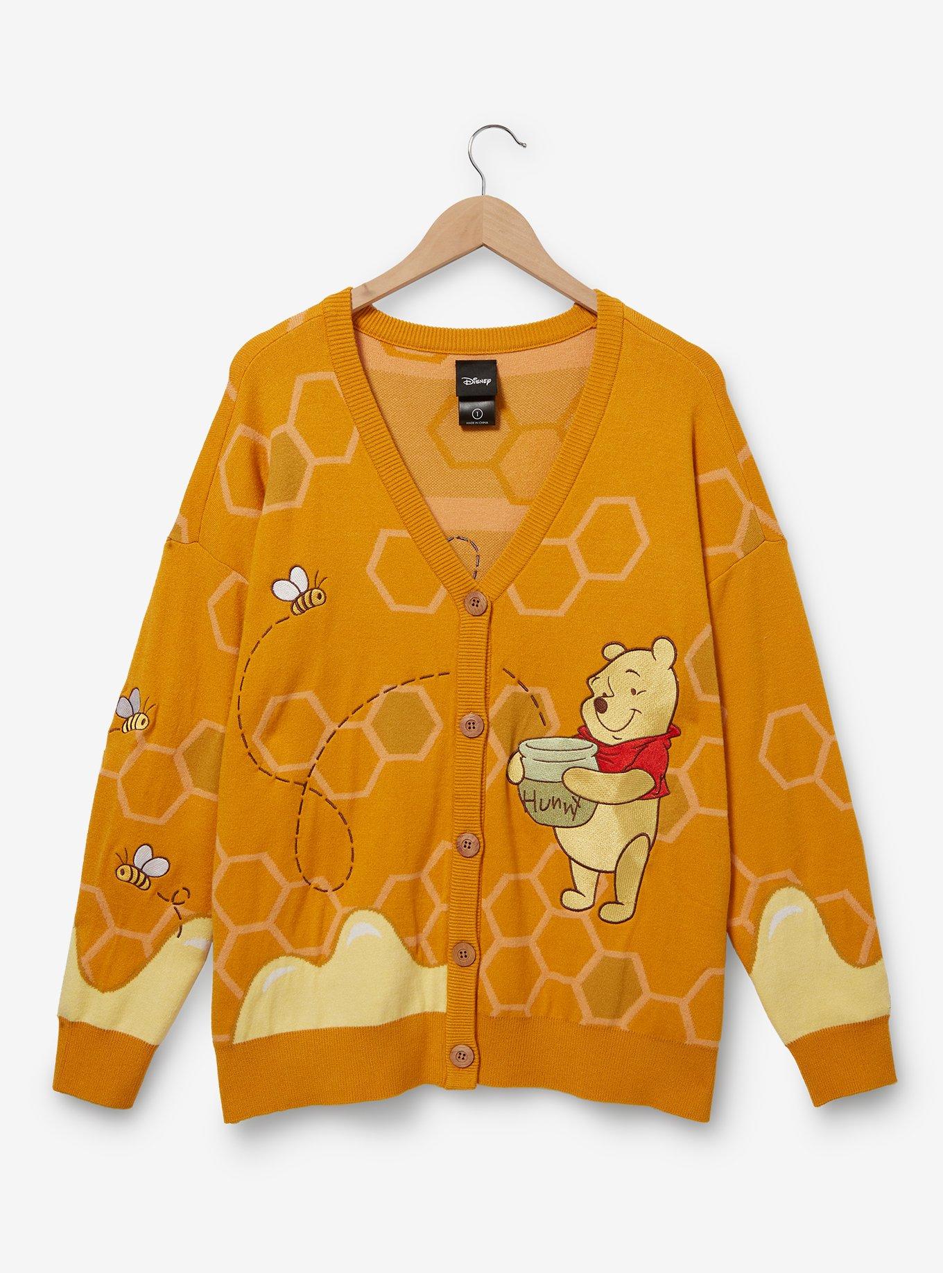 Disney Winnie the Pooh Honeycomb Pooh Bear Women's Plus Size Cardigan - BoxLunch Exclusive, , hi-res