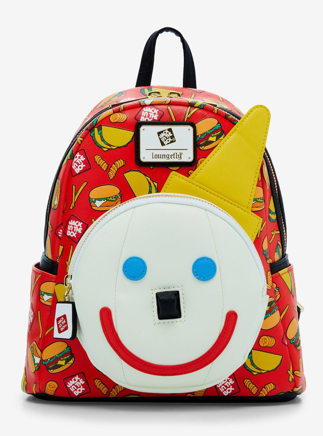 Loungefly Jack in the Box Mascot Glow-in-the-Dark Mini Backpack