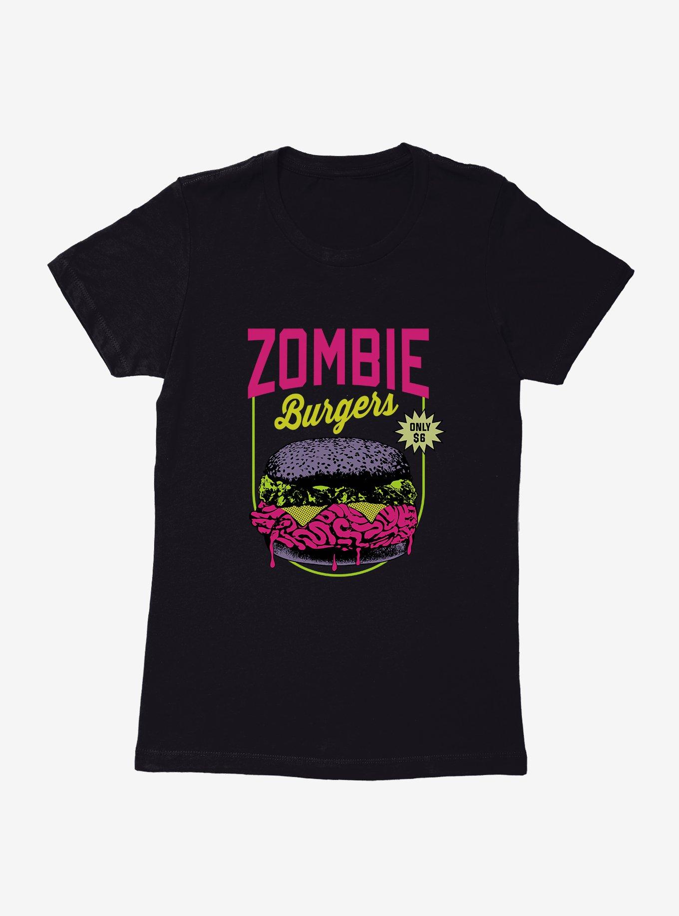 Zombie Burgers Flyer Womens T-Shirt, BLACK, hi-res