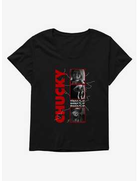 Chucky TV Series Wanna Play Panels Womens T-Shirt Plus Size, , hi-res
