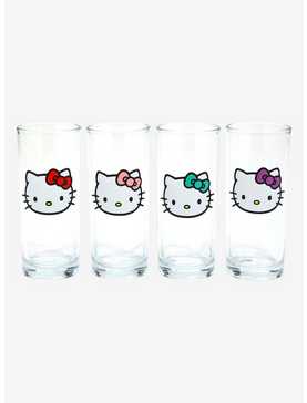 Sanrio Hello Kitty Faces Multicolor Bow Glass Set, , hi-res