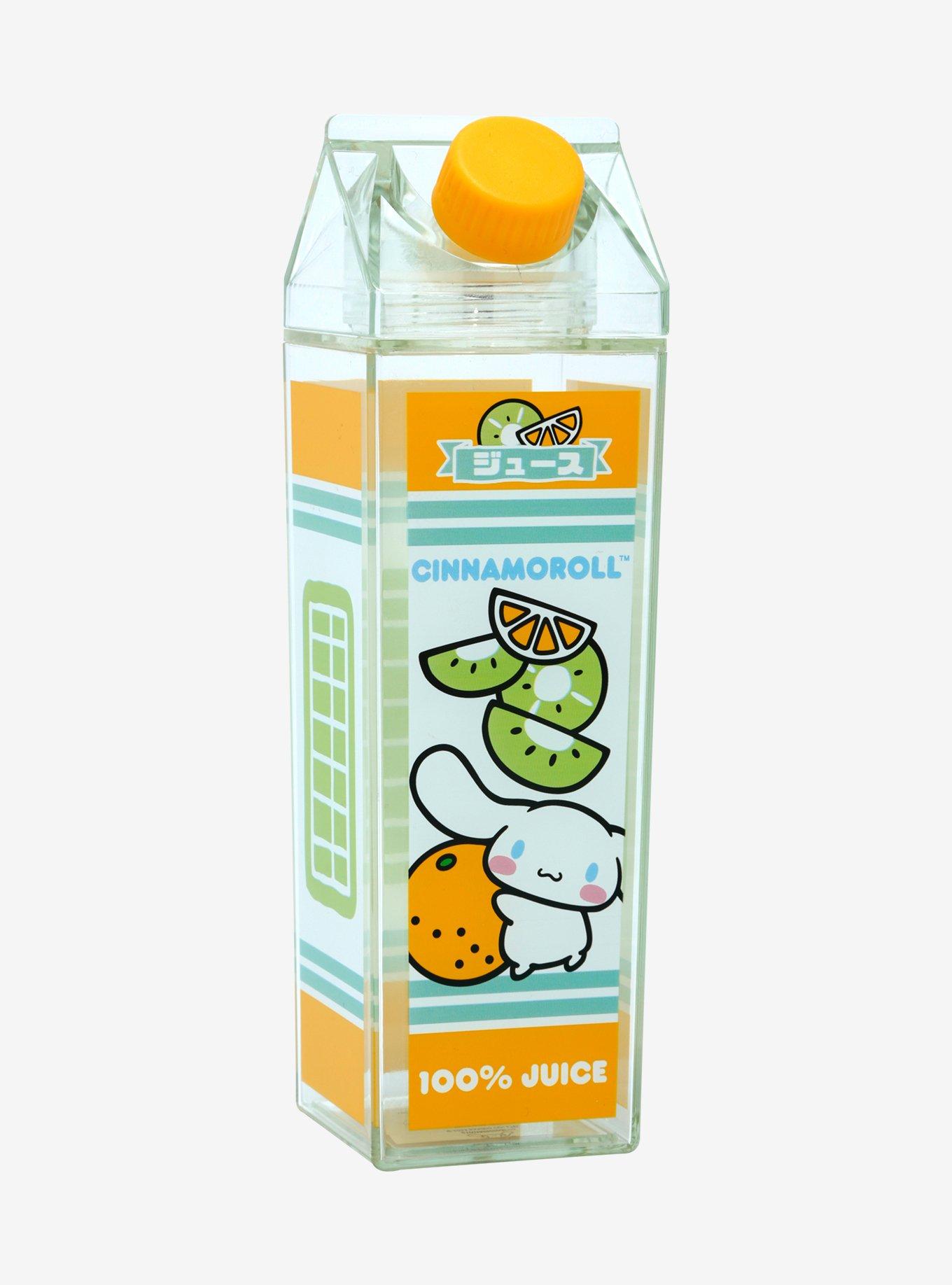 Sanrio Cinnamoroll Orange and Kiwi Milk Carton Water Bottle