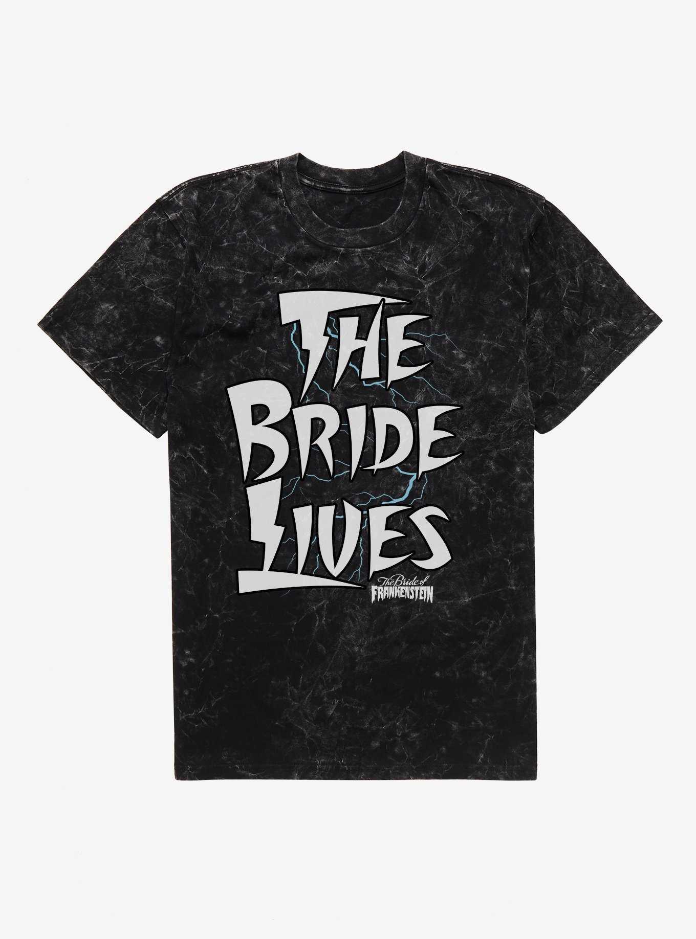 Bride Of Frankenstein The Bride Lives Mineral Wash T-Shirt, , hi-res