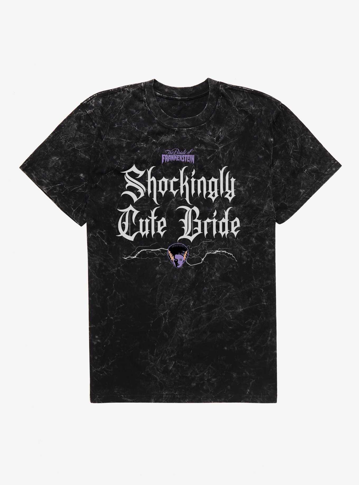 Bride Of Frankenstein Shockingly Cute Bride Mineral Wash T-Shirt, , hi-res