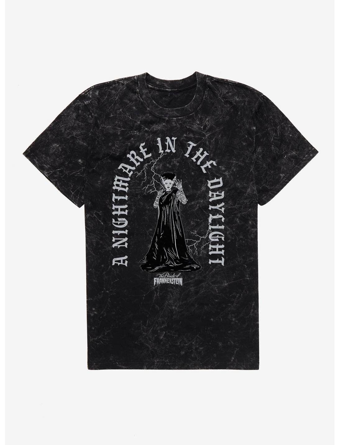 Bride Of Frankenstein Nightmare In Daylight Mineral Wash T-Shirt, BLACK MINERAL WASH, hi-res