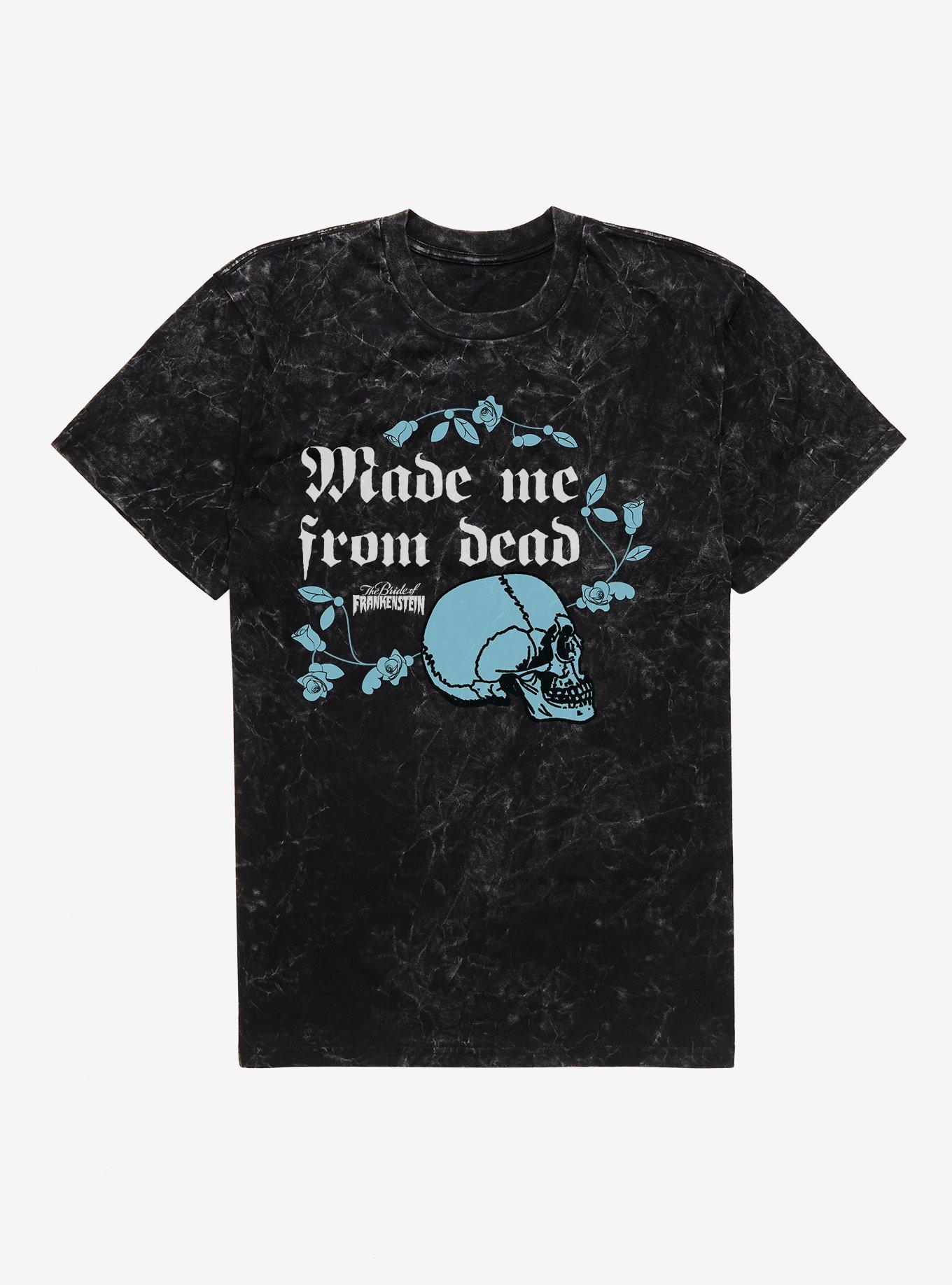 Bride Of Frankenstein Made Me From Dead Skull Mineral Wash T-Shirt, , hi-res