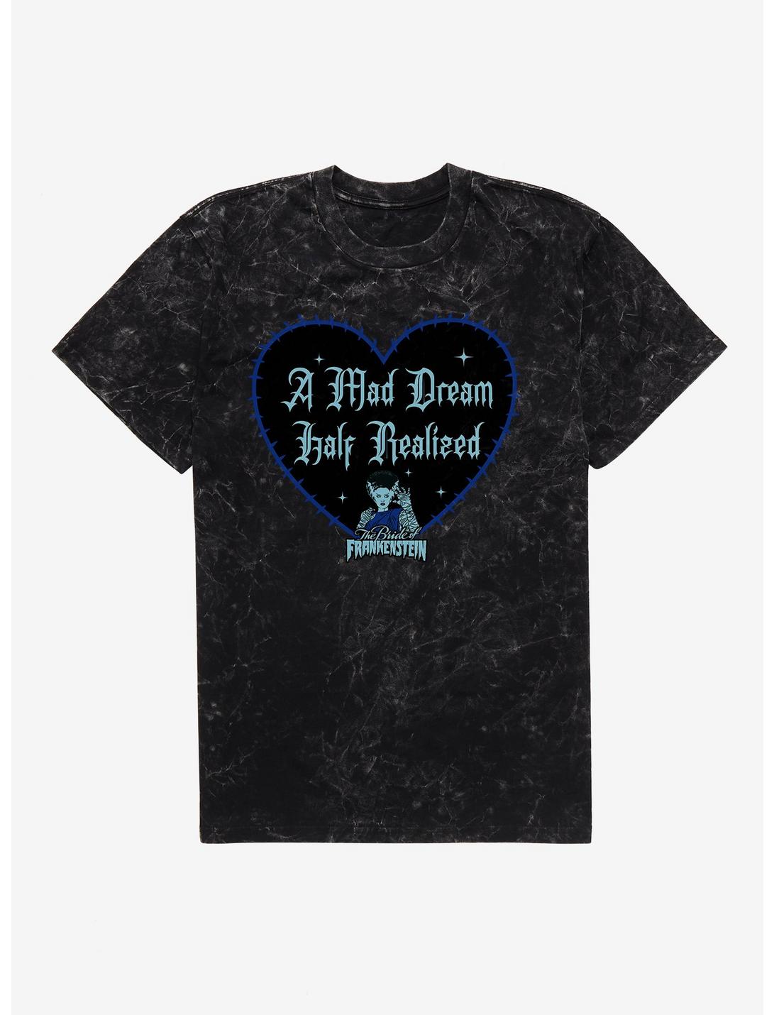 Bride Of Frankenstein Mad Dream Half Realized Mineral Wash T-Shirt, BLACK MINERAL WASH, hi-res
