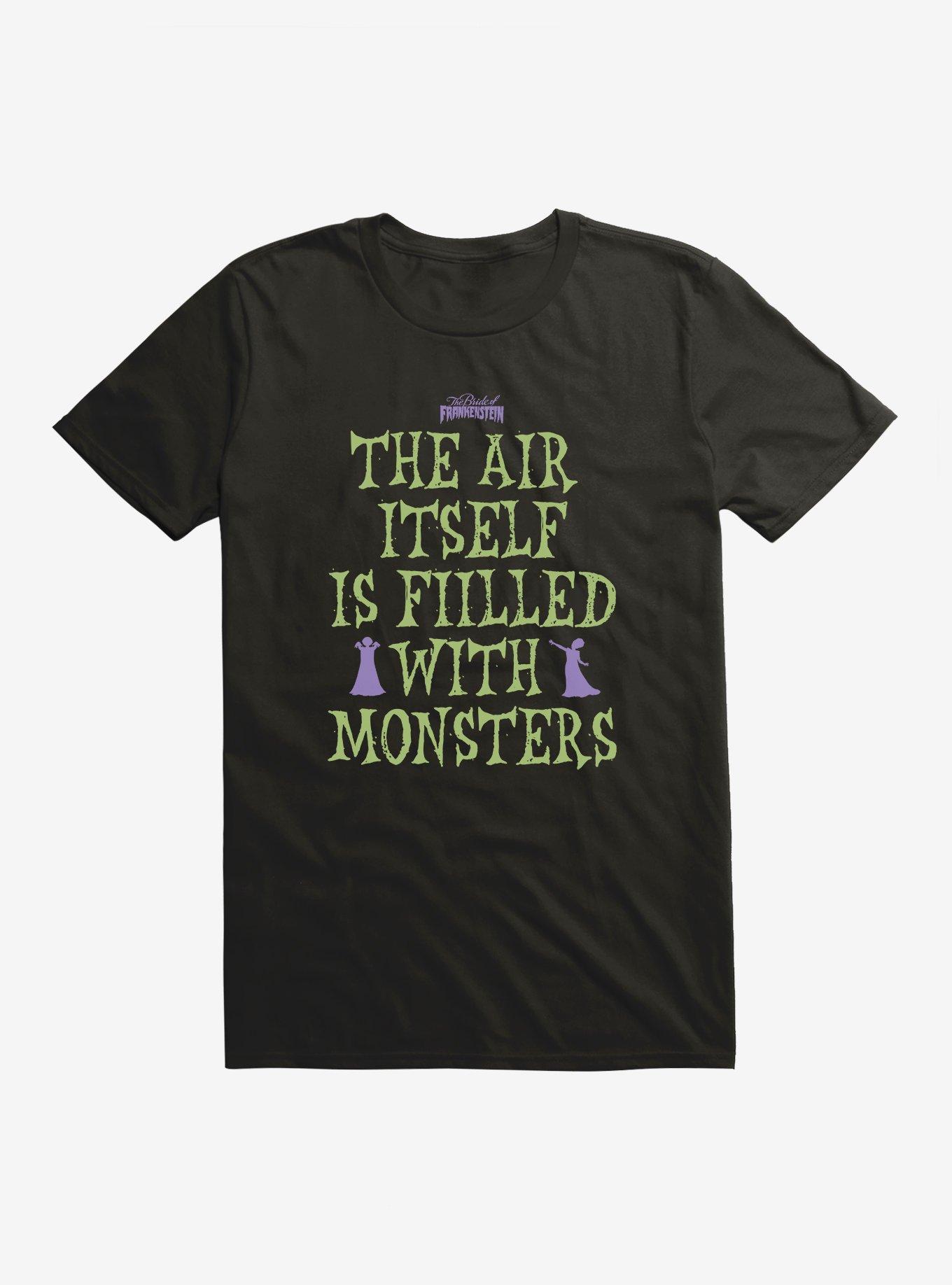 Bride Of Frankenstein Air Filled With Monsters T-Shirt, BLACK, hi-res
