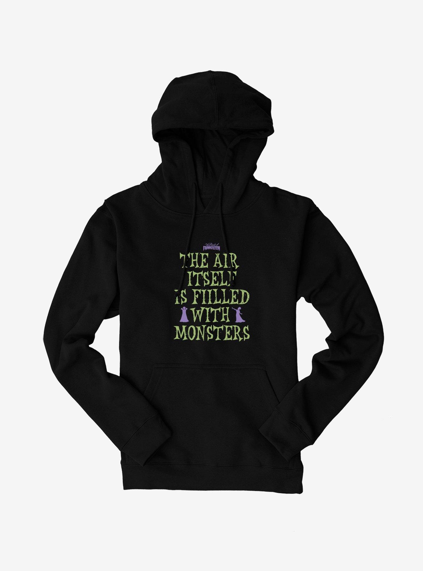 Bride Of Frankenstein Air Filled With Monsters Hoodie, BLACK, hi-res