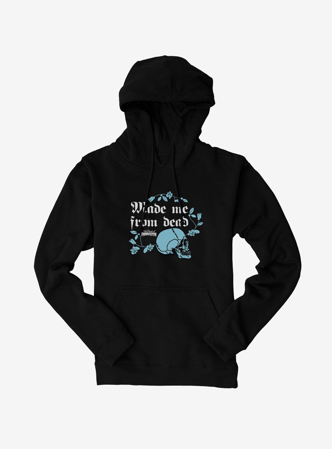 Bride Of Frankenstein Made Me From Dead Skull Hoodie, BLACK, hi-res