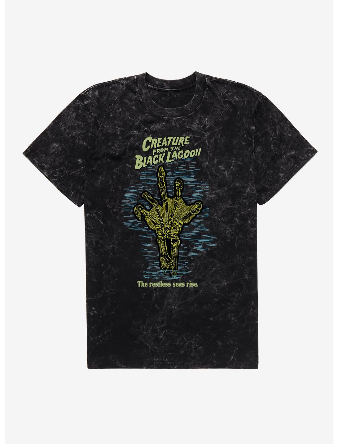 Creature From The Black Lagoon Restless Seas Rise Mineral Wash T-Shirt, BLACK MINERAL WASH, hi-res