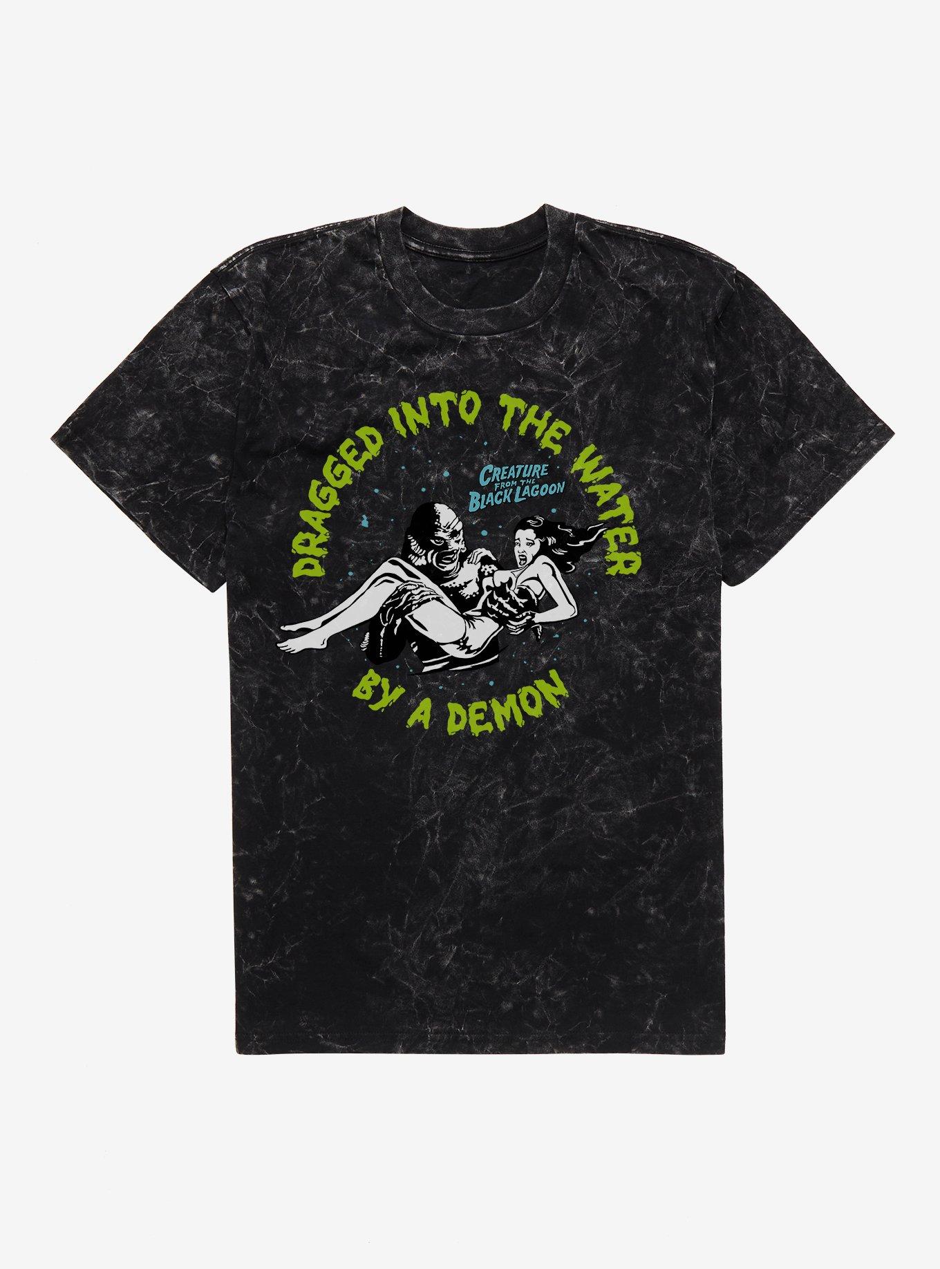 Creature From The Black Lagoon Dragged Into The Water Mineral Wash T-Shirt