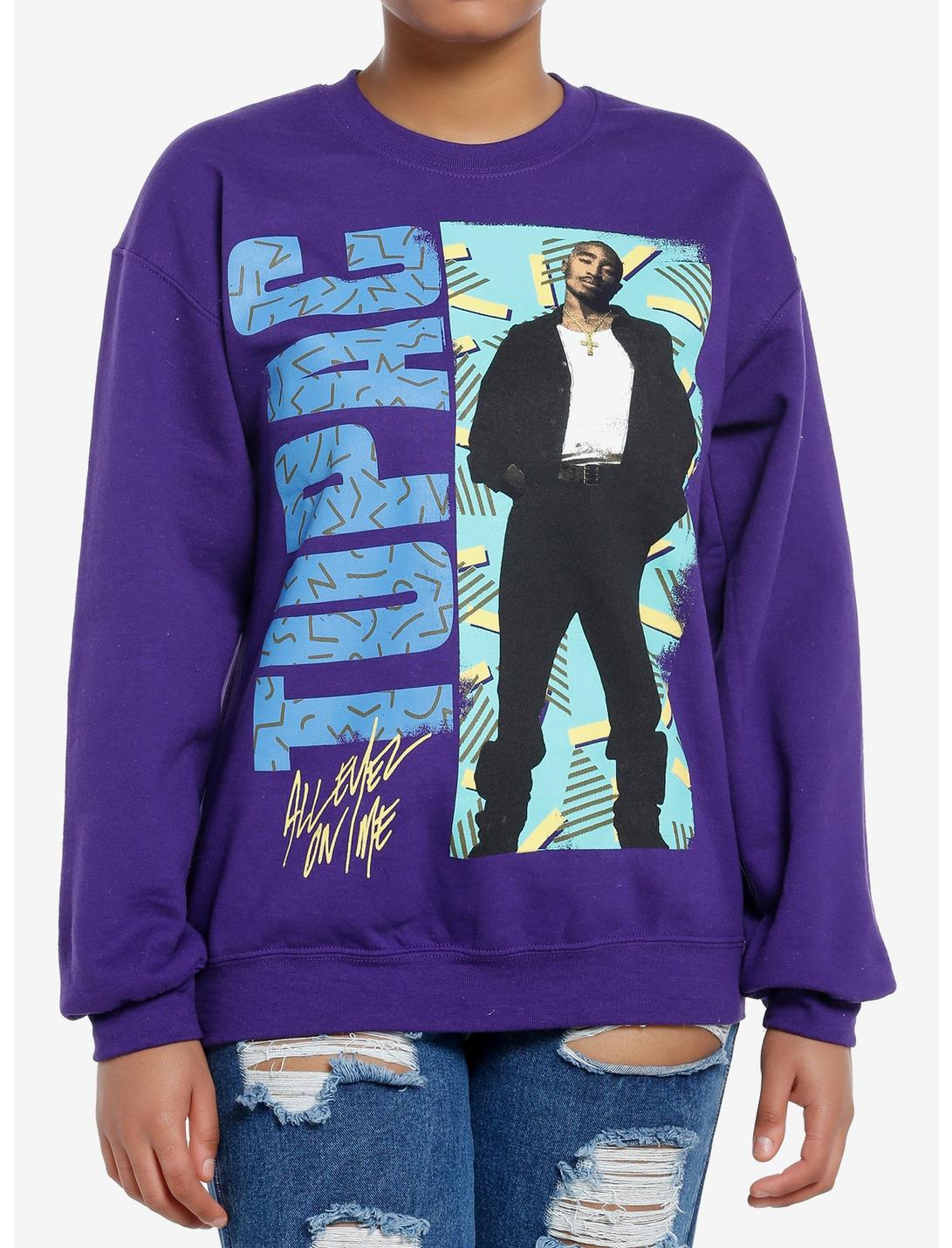 Tupac All Eyez On Me '90s Style Girls Sweatshirt, ORCHID, hi-res