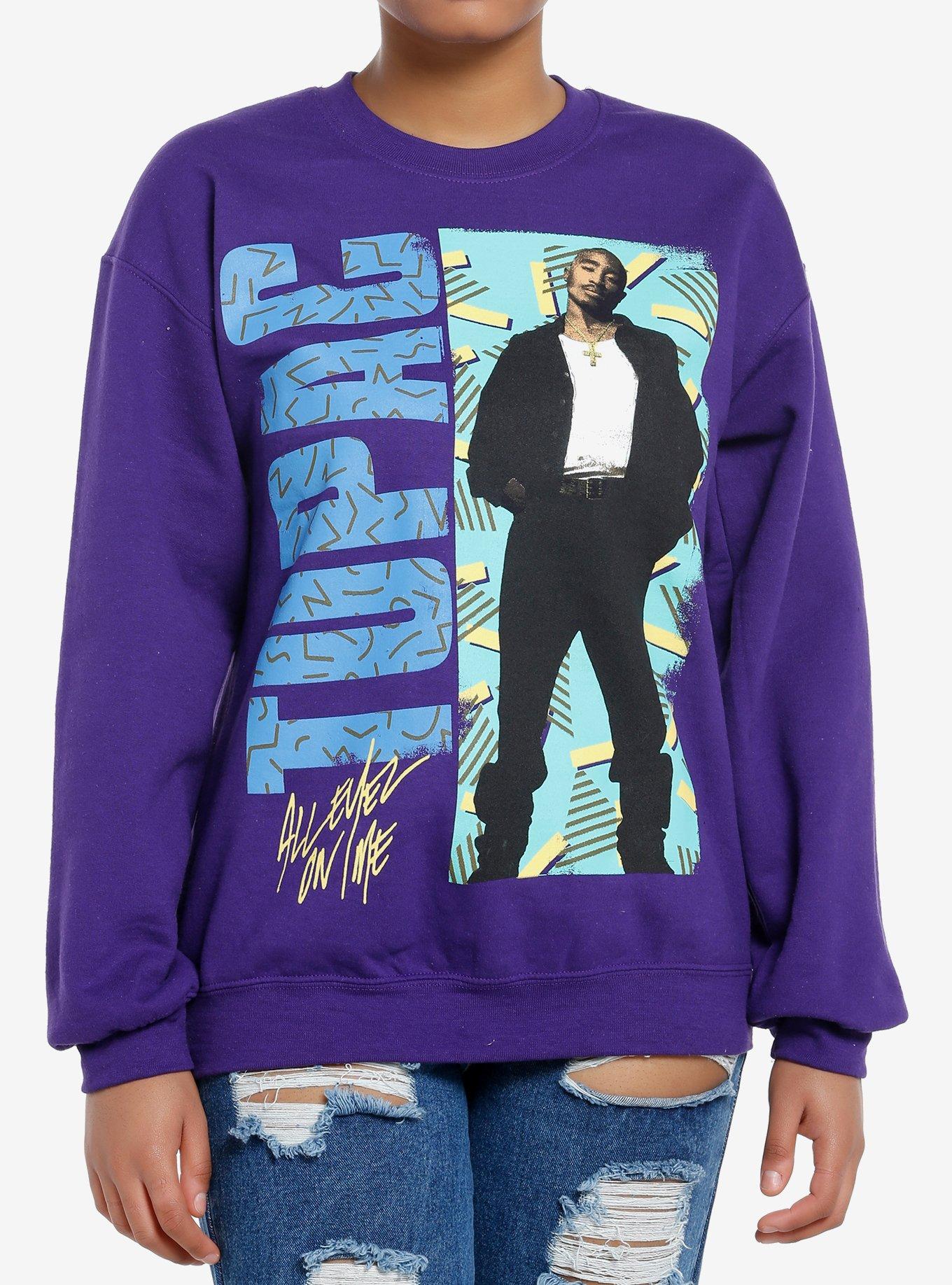 Tupac All Eyez On Me '90s Style Girls Sweatshirt, ORCHID, hi-res