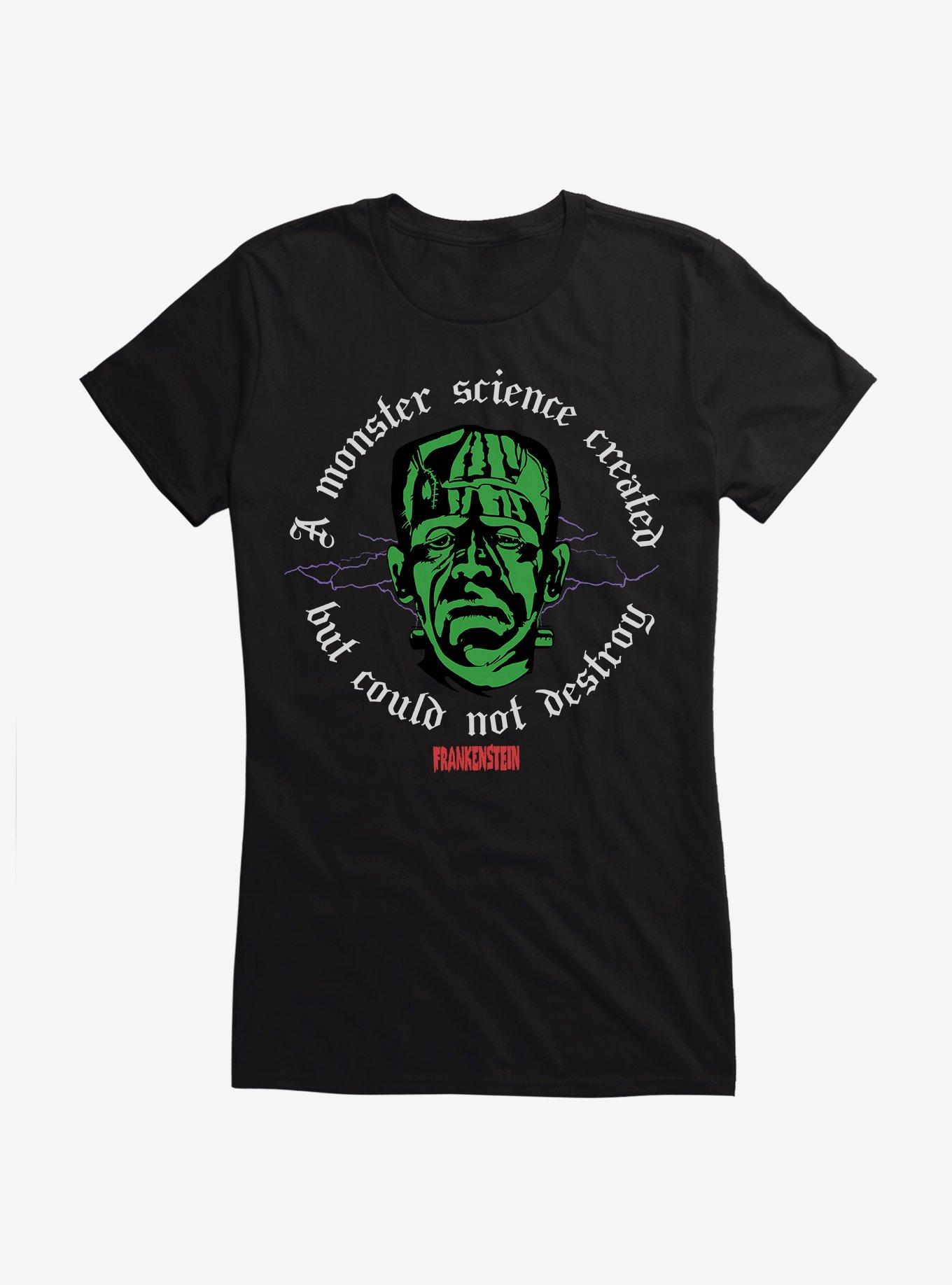 Universal Monsters Frankenstein A Monster Science Girls T-Shirt, BLACK, hi-res