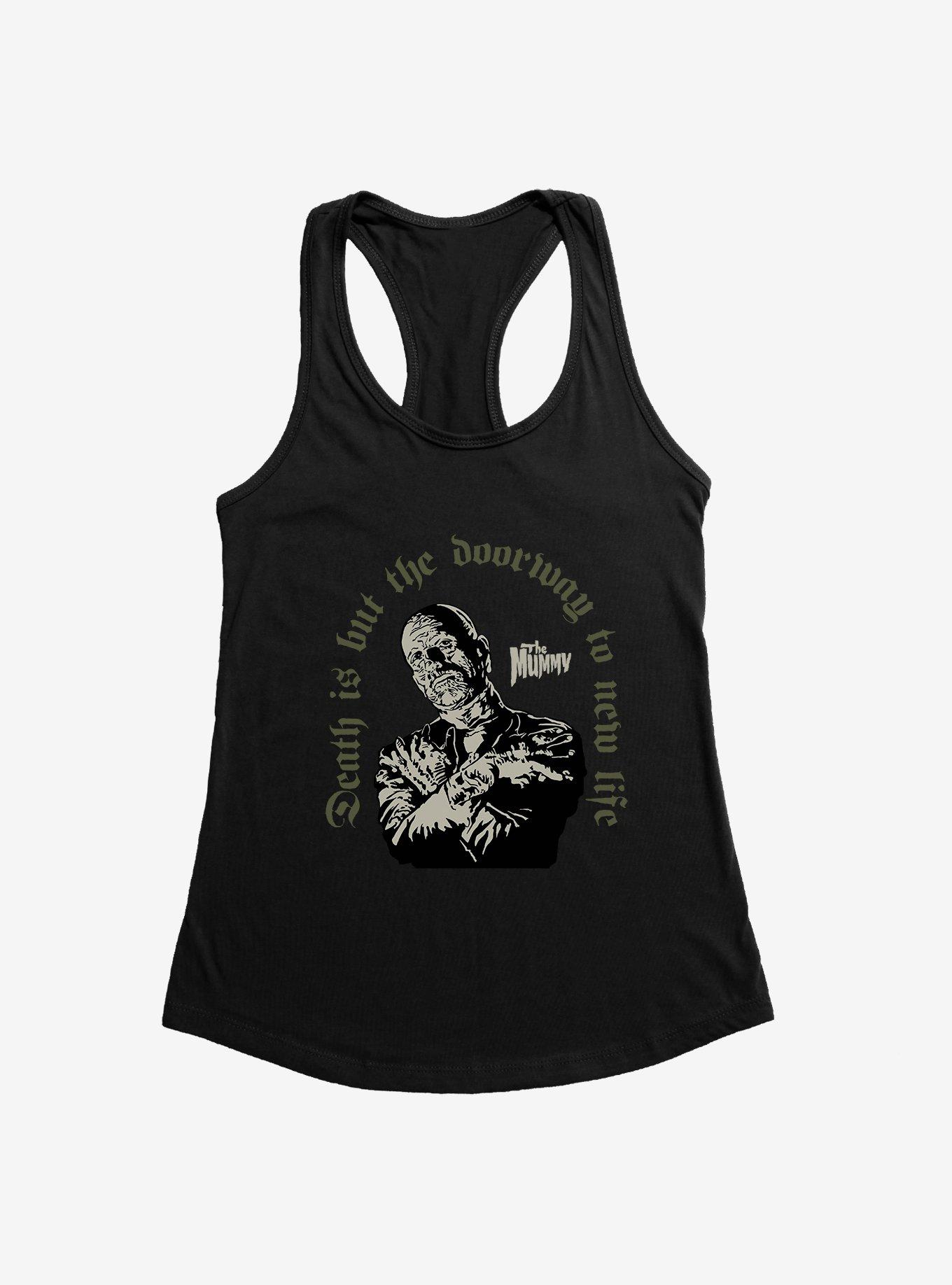 Universal Monsters The Mummy Death Is  A Doorway Girls Tank, BLACK, hi-res