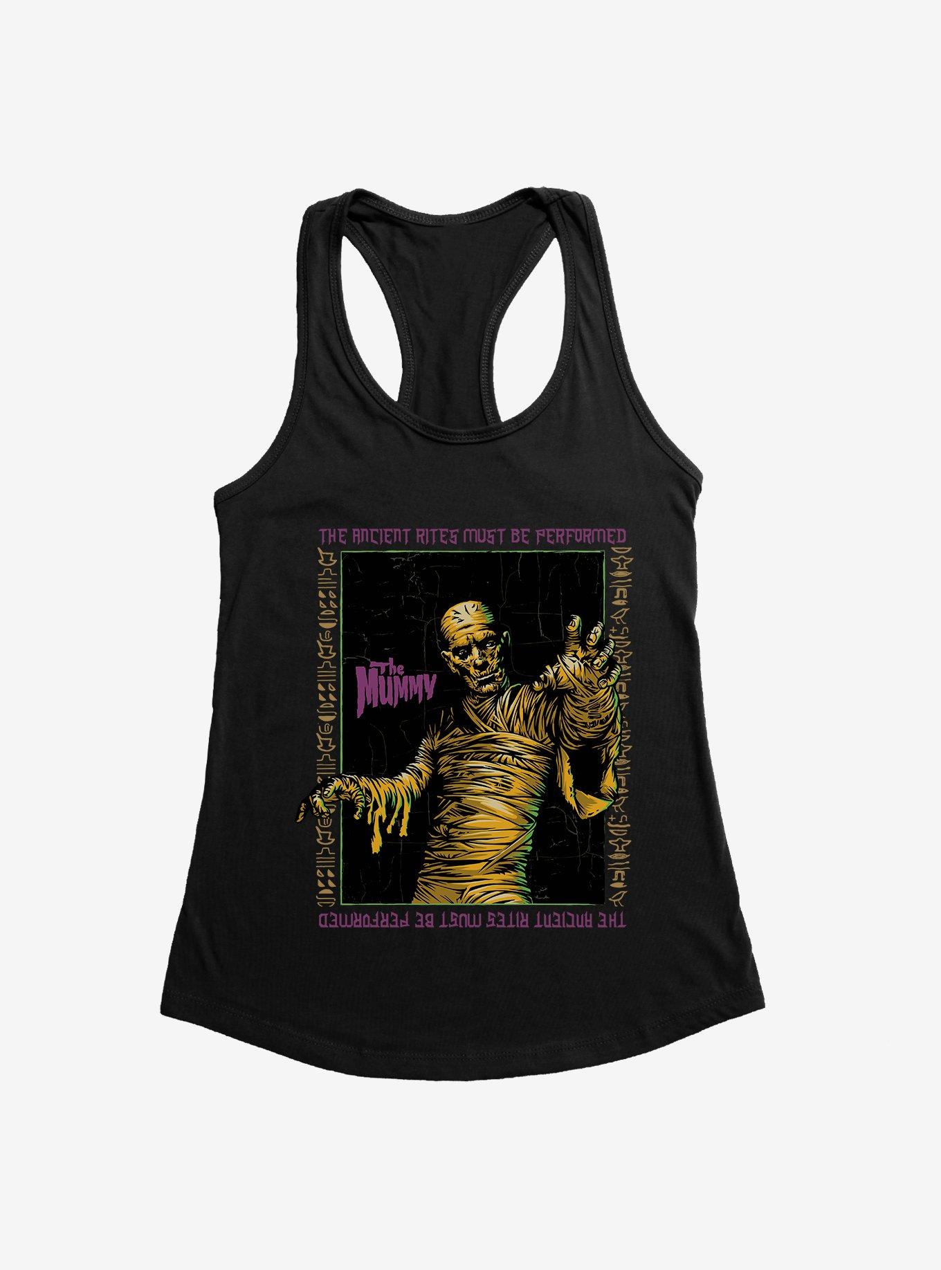 Universal Monsters The Mummy Ancient Rites Must Be Performed Girls Tank, BLACK, hi-res