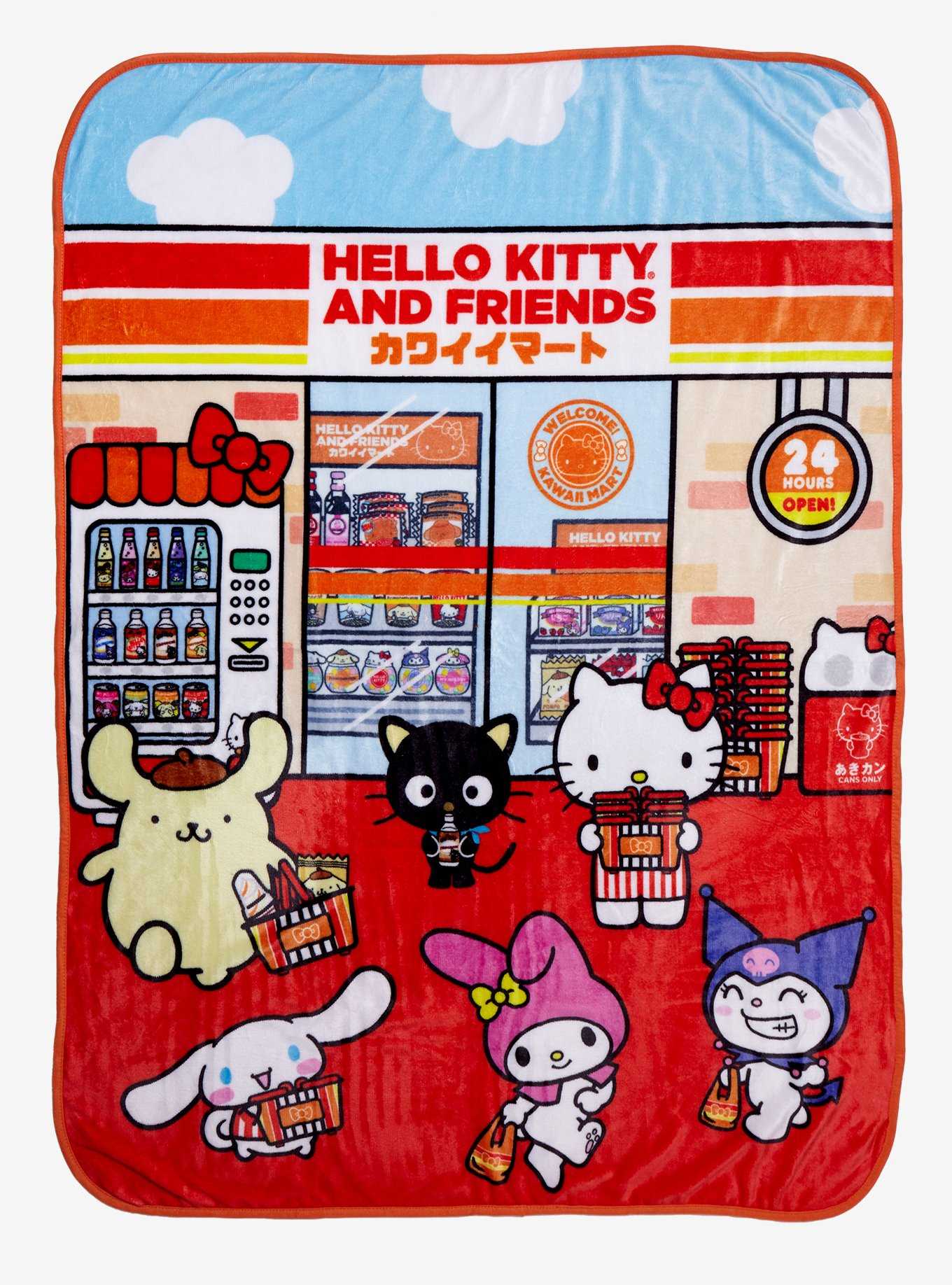 Sanrio Hello Kitty and Friends Kawaii Mart Fleece Throw — BoxLunch Exclusive, , hi-res