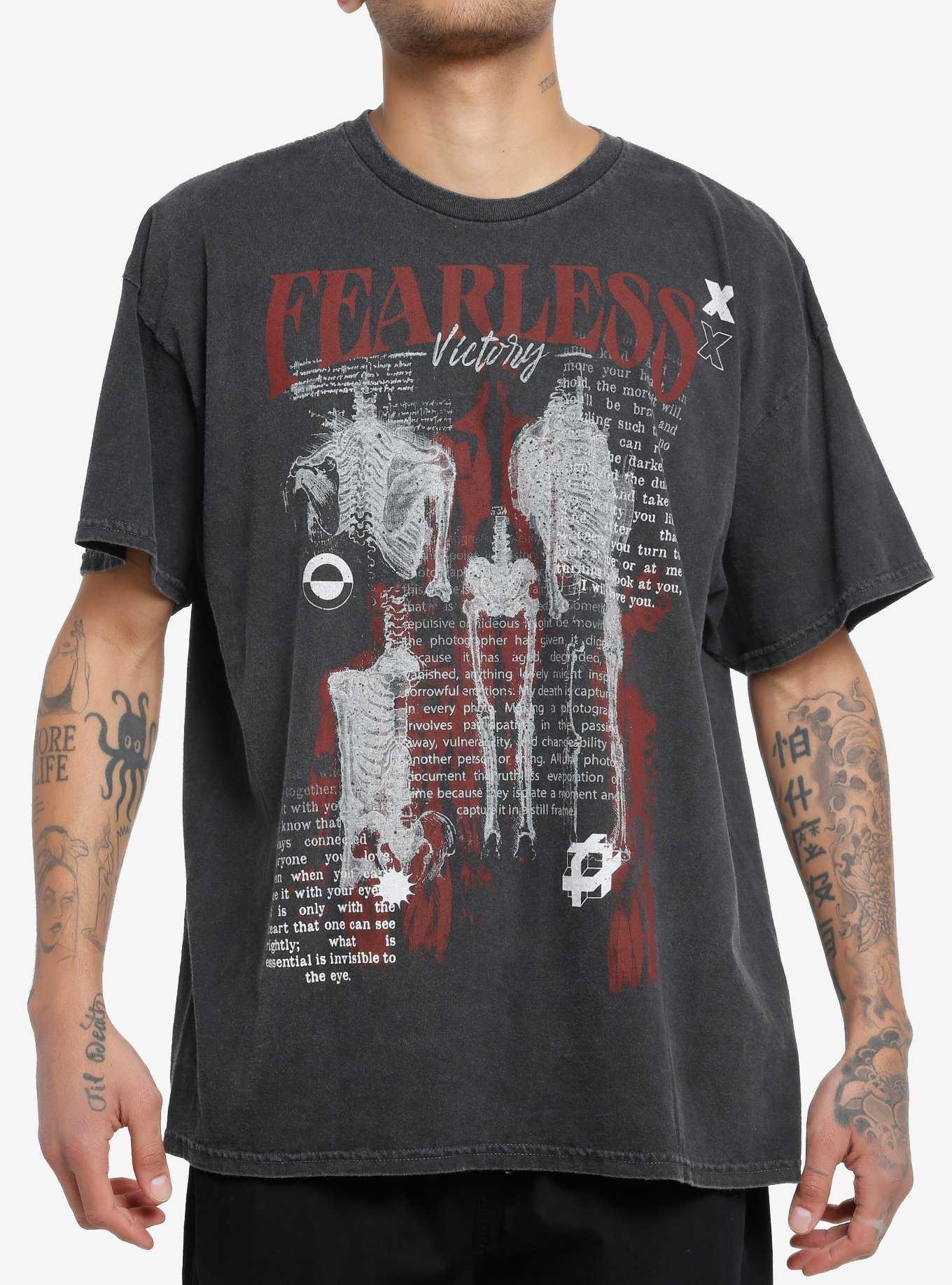 Social Collision® Fearless Triumph Skeletons Oversized T-Shirt, , hi-res