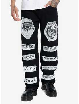 Eye & Quote Patches Wide Leg Pants, , hi-res