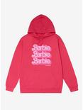 Barbie The Movie Logo Stack French Terry Hoodie, HELICONIA HEATHER, hi-res