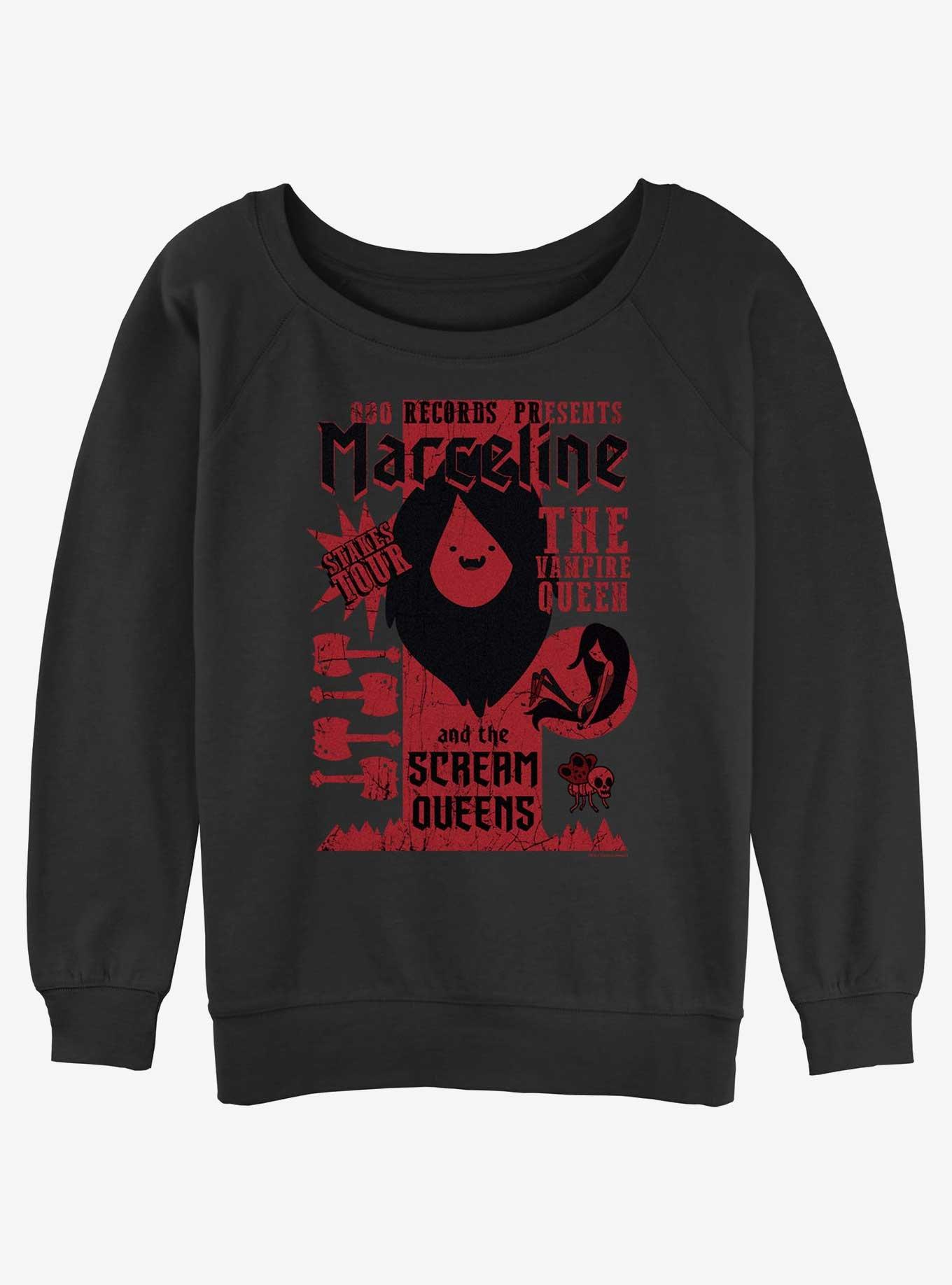 Adventure Time Marceline and the Scream Queens Tour Girls Slouchy Sweatshirt, BLACK, hi-res