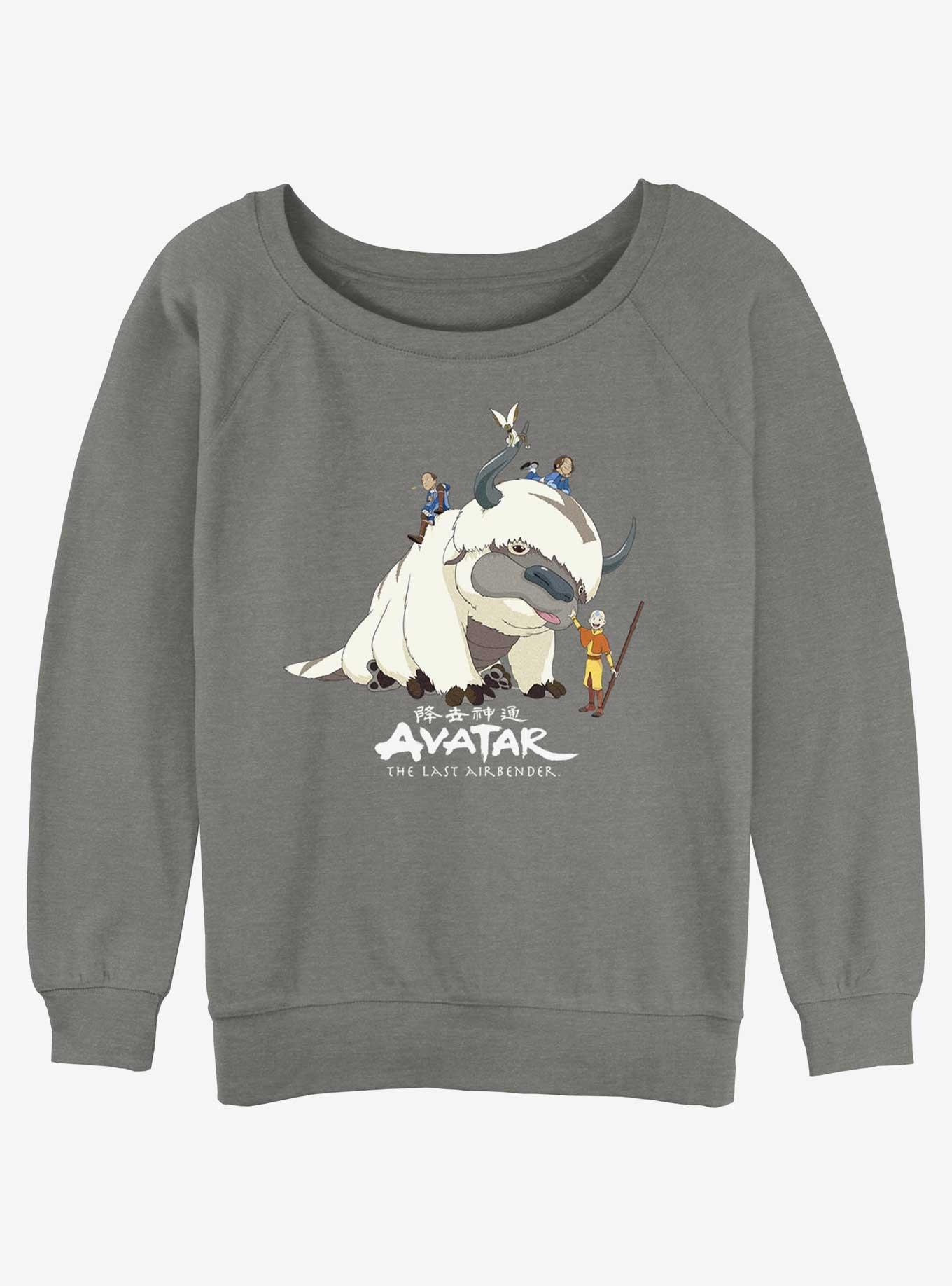 Avatar: The Last Airbender Avatar Gang Girls Slouchy Sweatshirt, GRAY HTR, hi-res