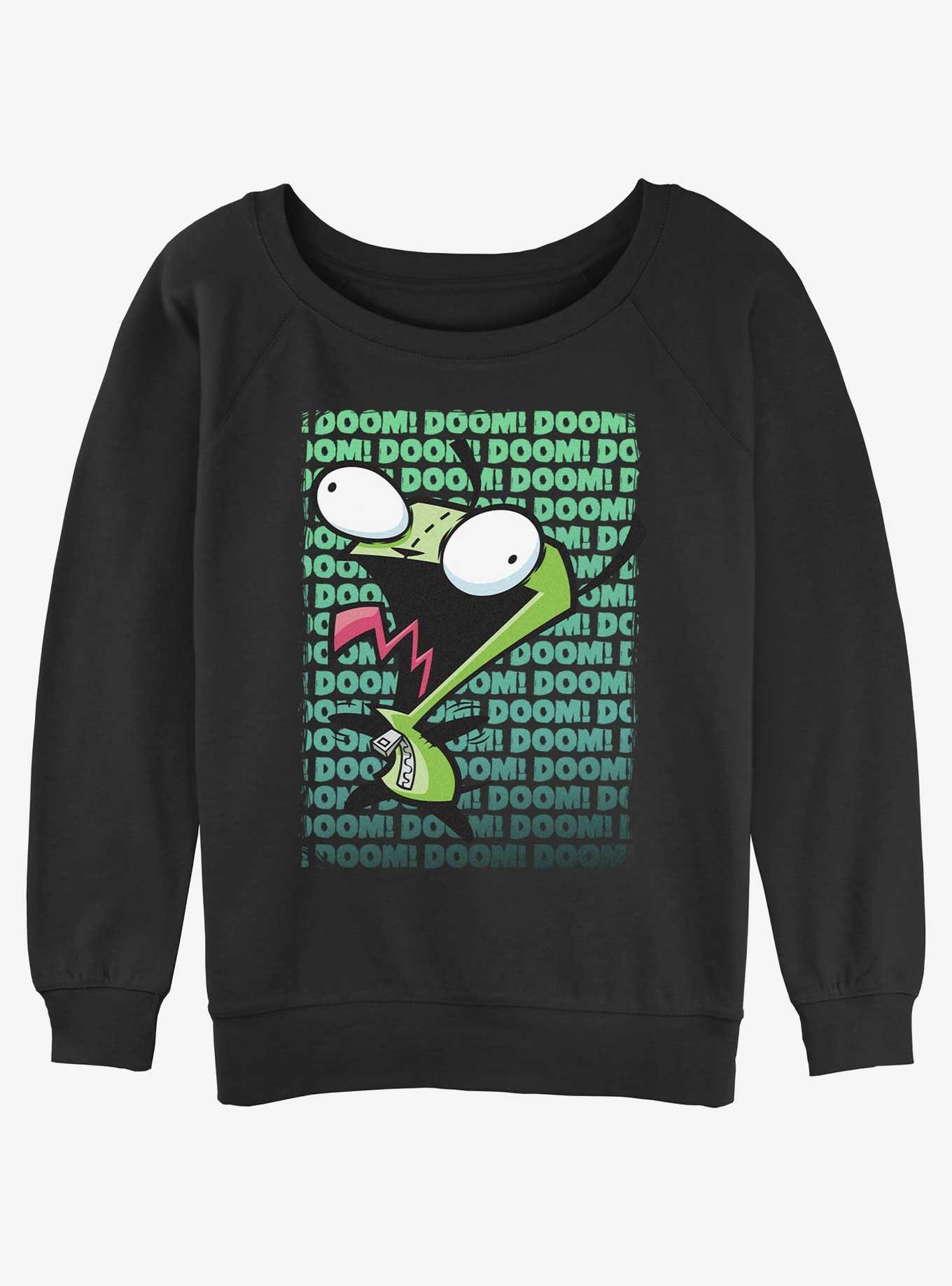 Invader ZIM GIR Doom Girls Slouchy Sweatshirt, BLACK, hi-res