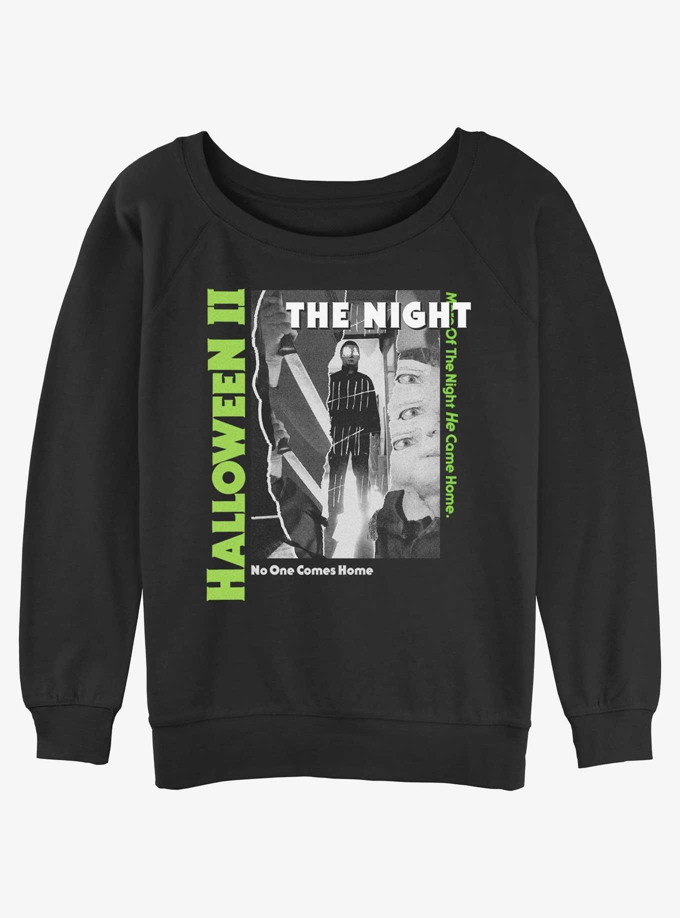 Halloween II Nightmare Poster Girls Slouchy Sweatshirt, BLACK, hi-res