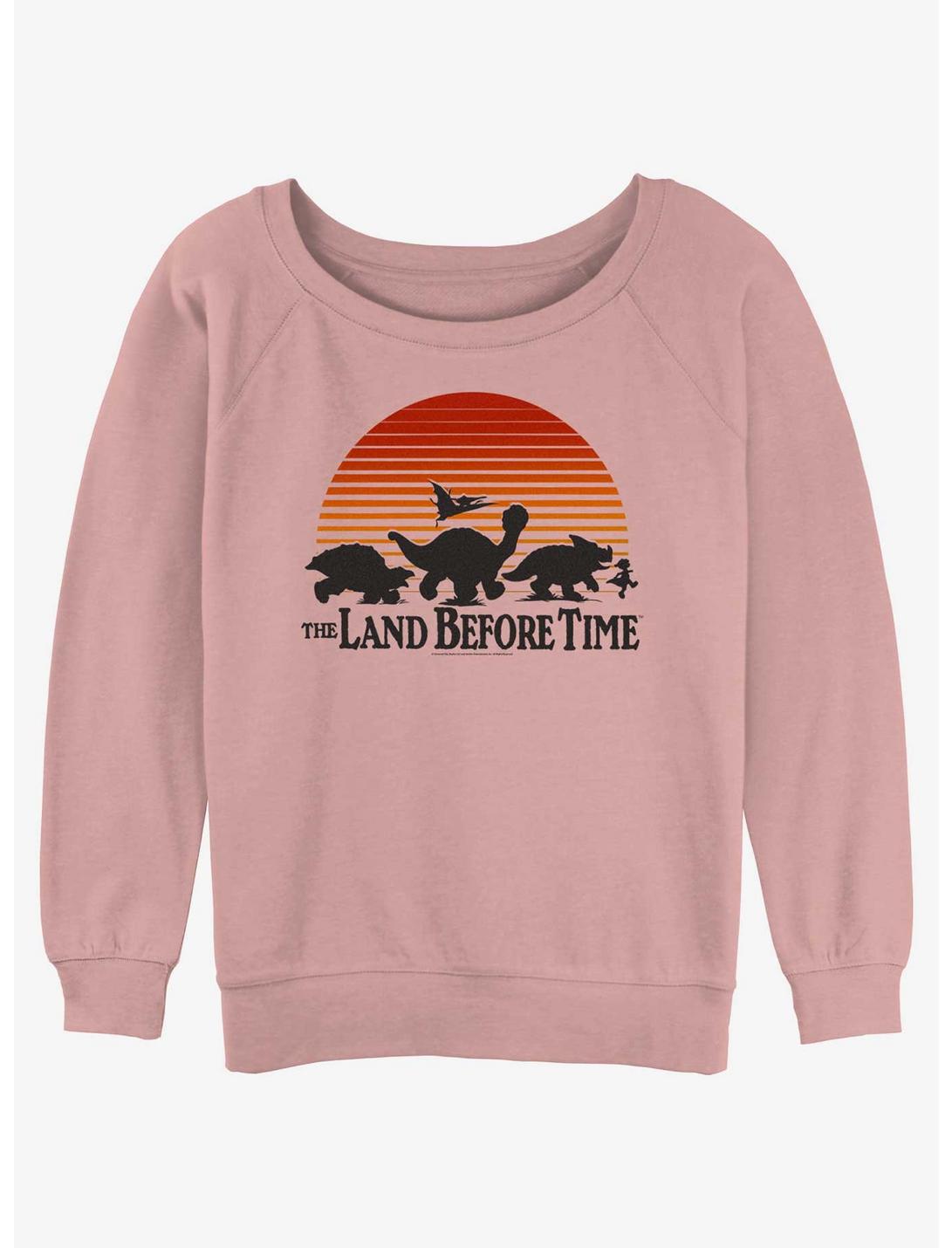 The Land Before Time Sunset Silhouette Girls Slouchy Sweatshirt, DESERTPNK, hi-res