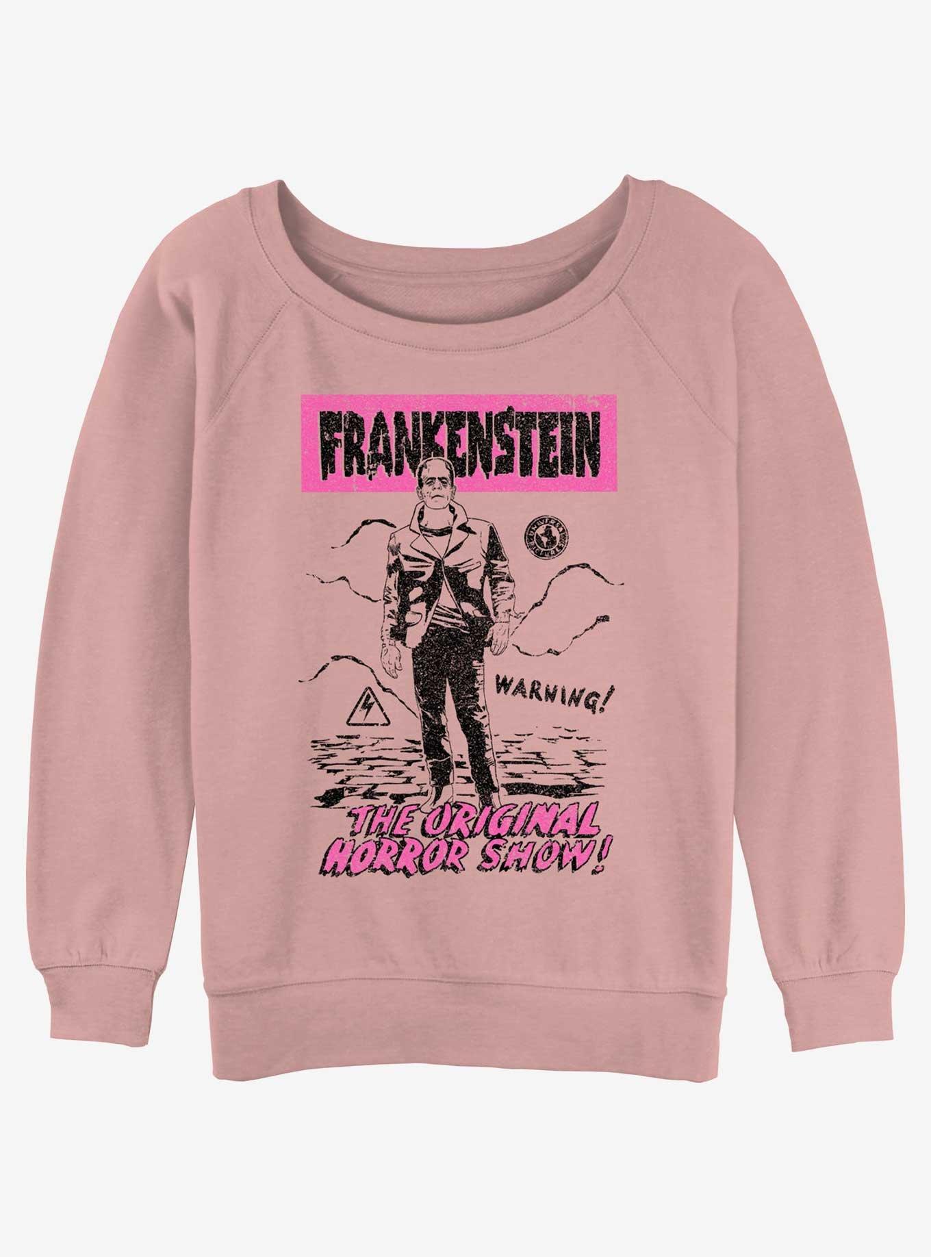 Universal Monsters Frankenstein Old Franky Girls Slouchy Sweatshirt, DESERTPNK, hi-res