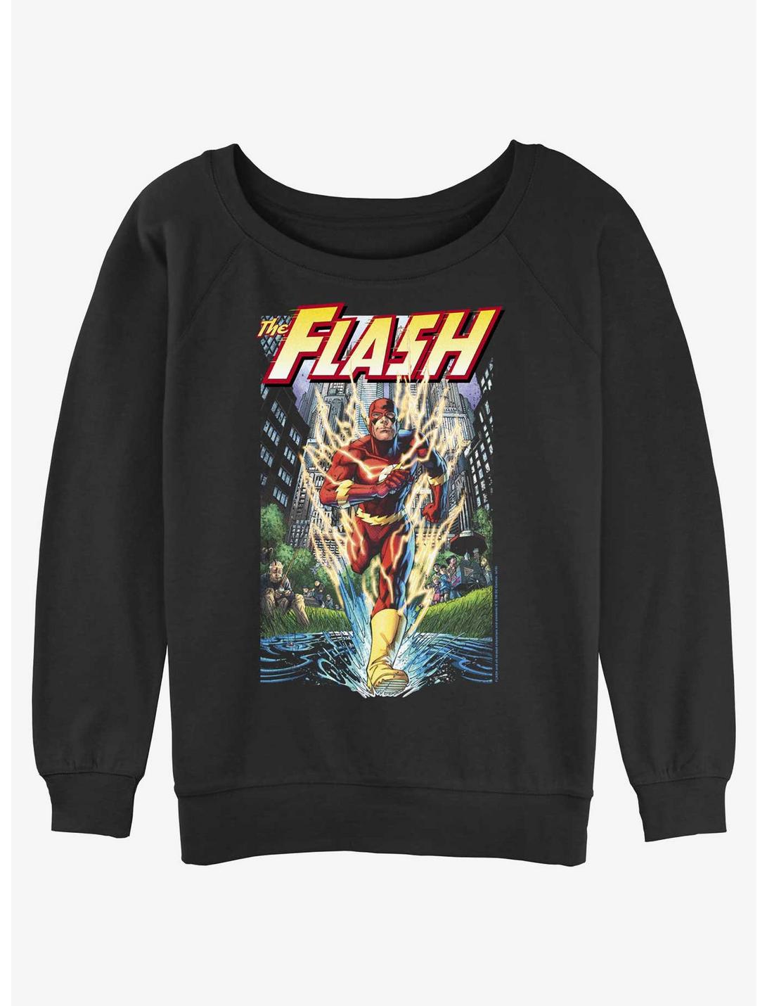 DC The Flash City Run Girls Slouchy Sweatshirt, BLACK, hi-res