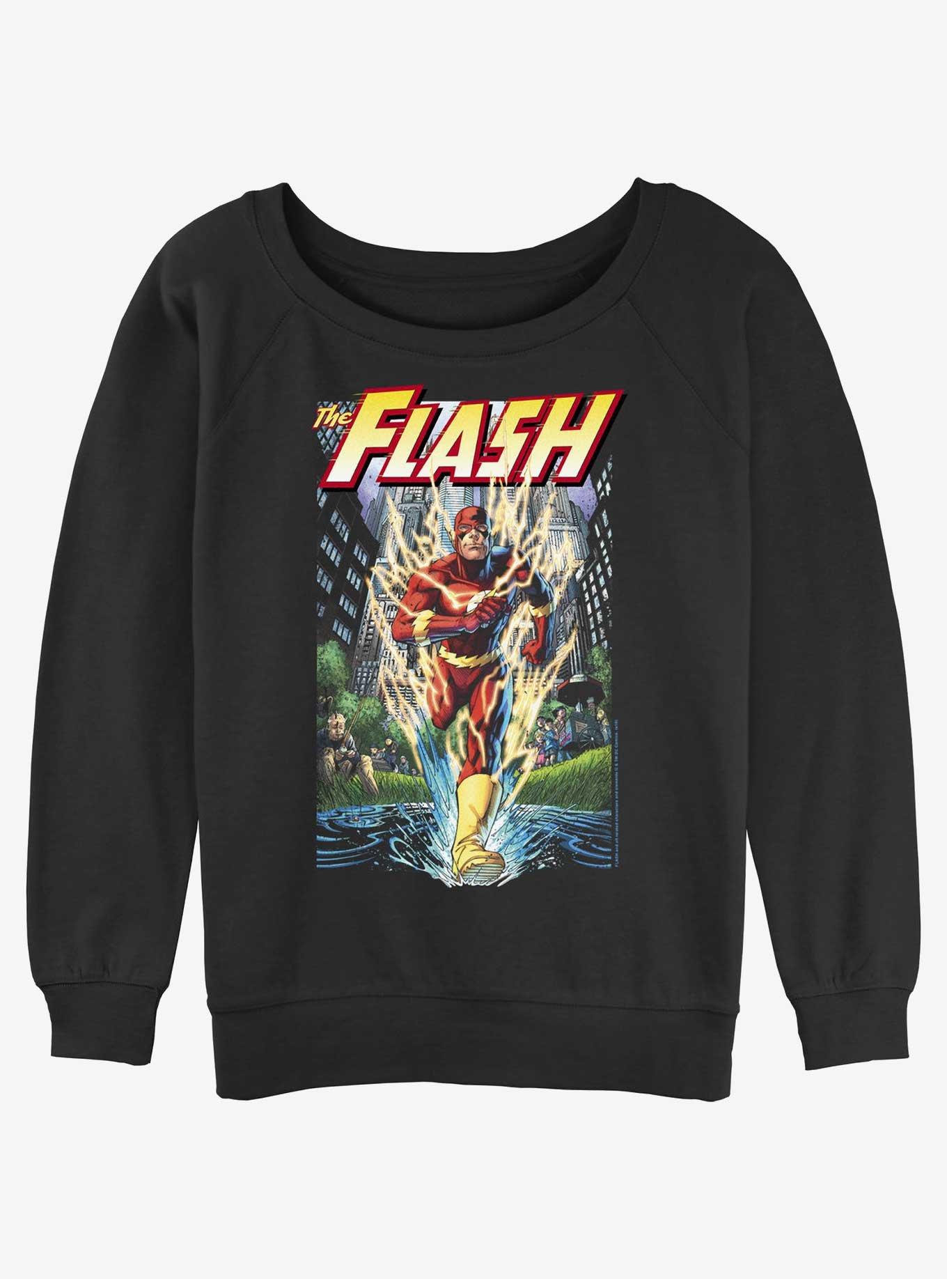 DC The Flash City Run Girls Slouchy Sweatshirt, BLACK, hi-res