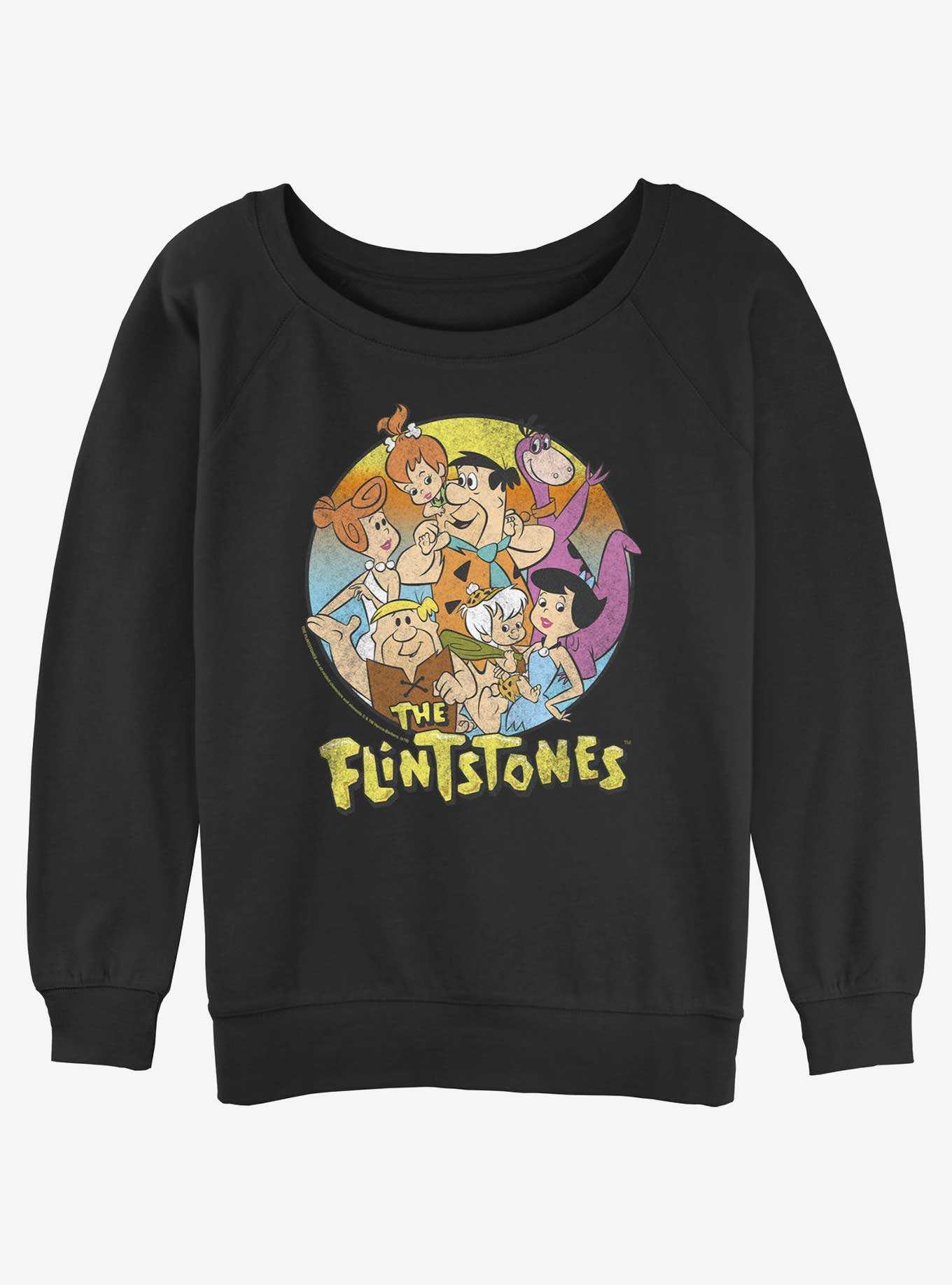 The Flintstones Stone Age Family Girls Slouchy Sweatshirt, , hi-res