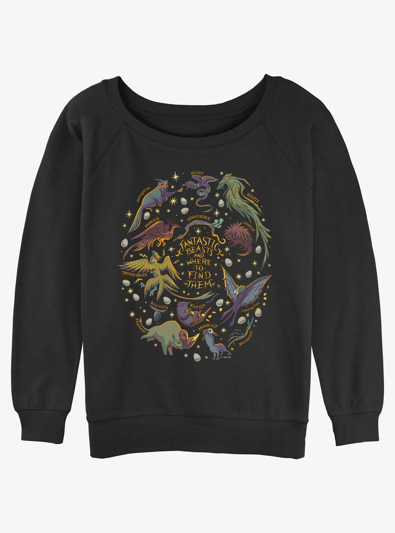 Fantastic Beasts and Where to Find Them Species Girls Slouchy Sweatshirt, BLACK, hi-res