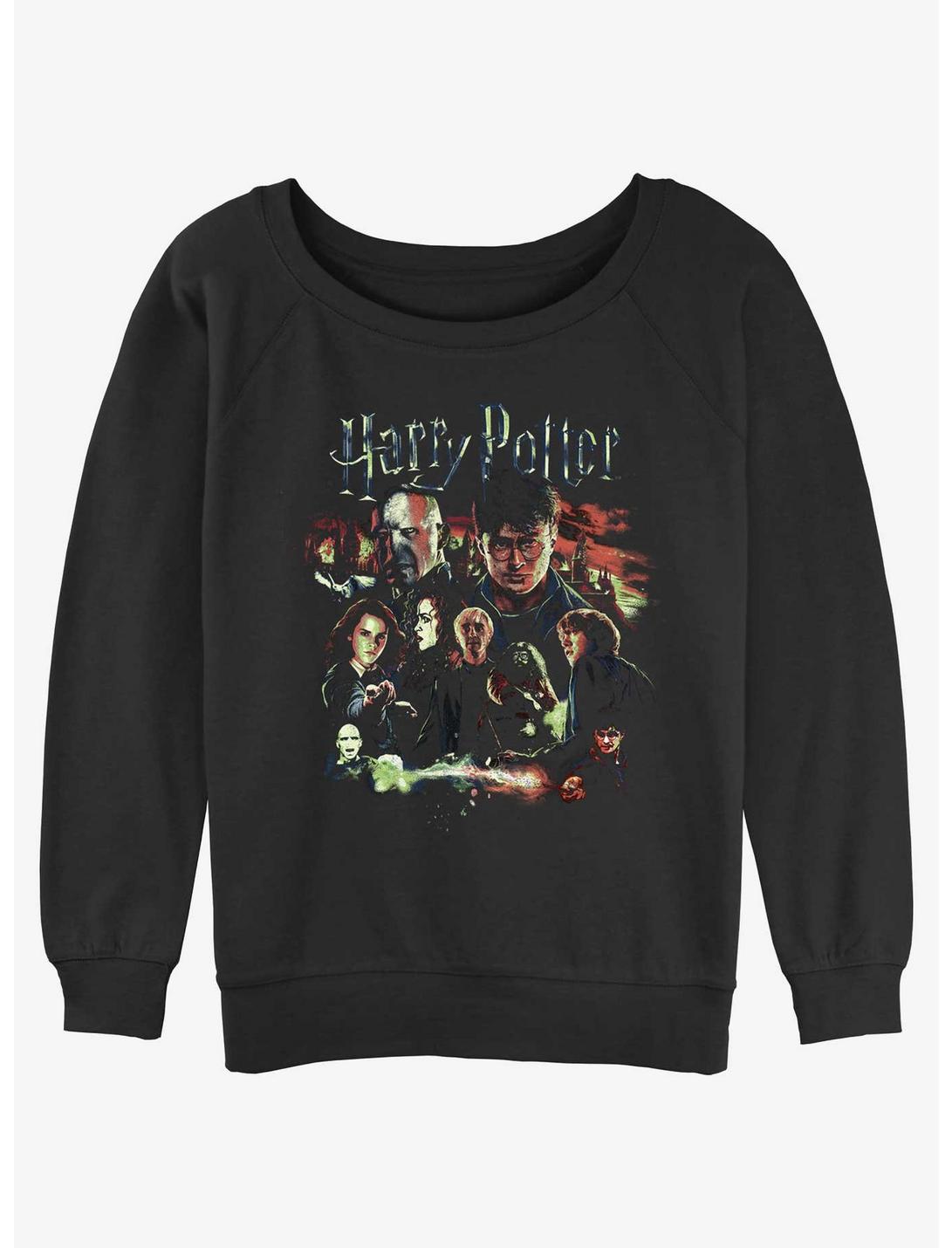 Harry Potter Hogwarts Club Girls Slouchy Sweatshirt, BLACK, hi-res