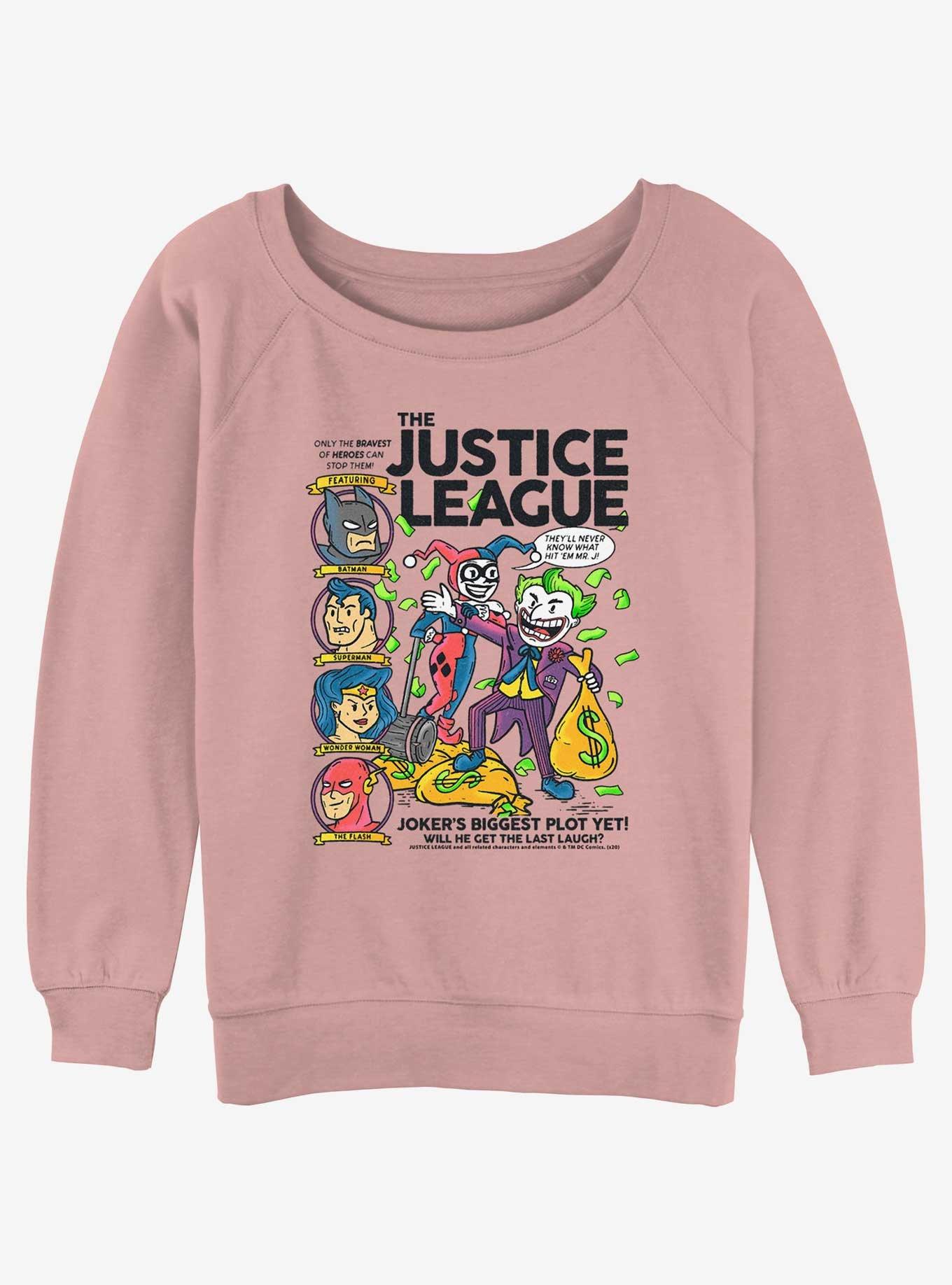 DC Joker Cartoon Cover Girls Slouchy Sweatshirt, , hi-res