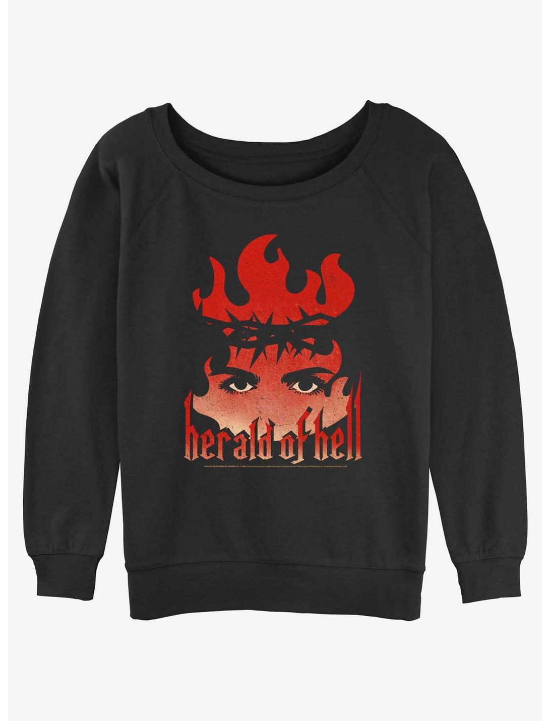 Chilling Adventures of Sabrina Herlad Of Hell Girls Slouchy Sweatshirt, BLACK, hi-res