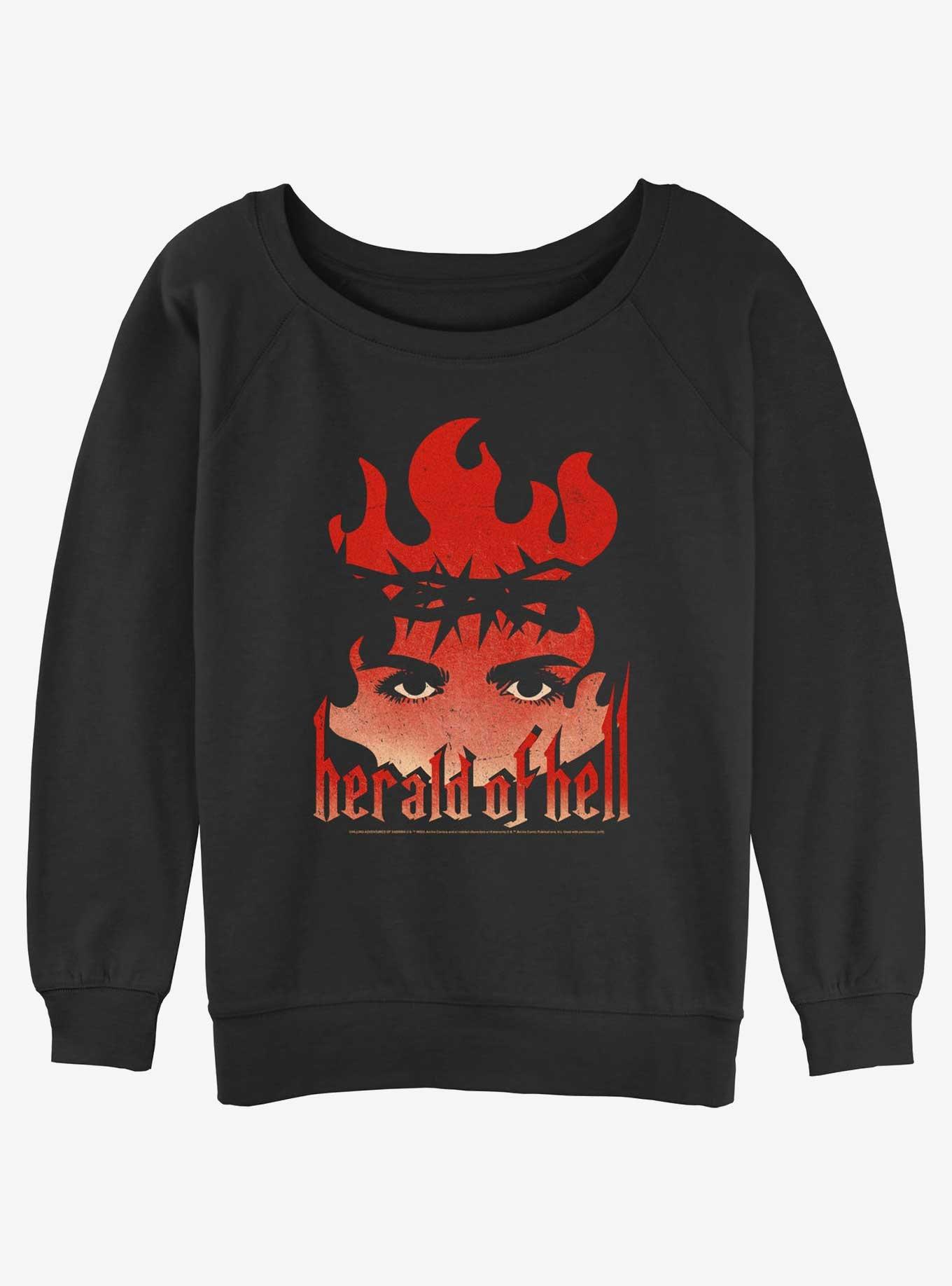 Chilling Adventures of Sabrina Herlad Of Hell Girls Slouchy Sweatshirt, BLACK, hi-res