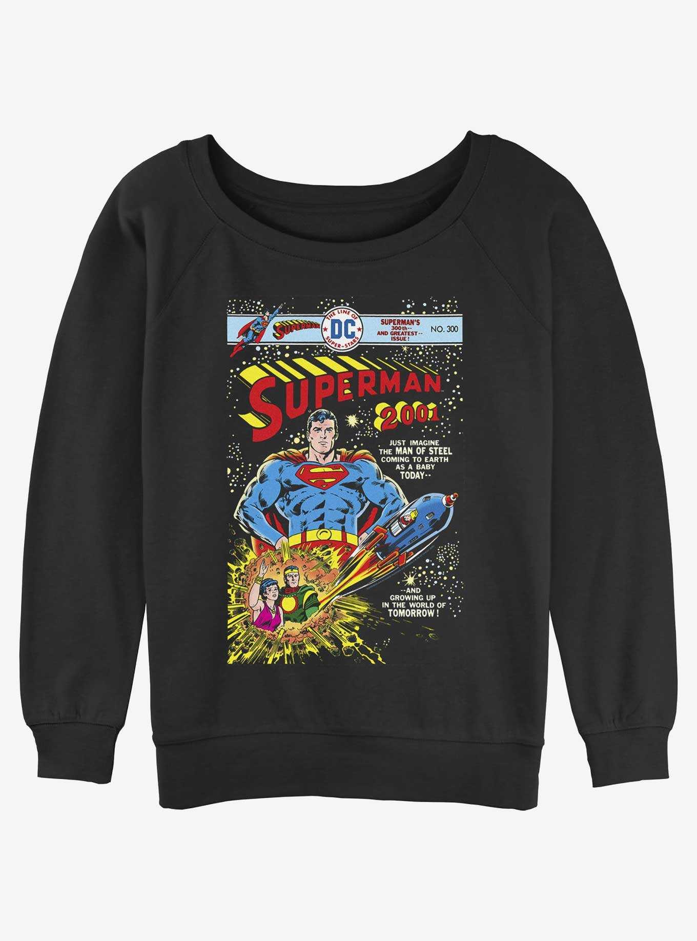 DC Superman 2001 Man of Steel Comic Issue Girls Slouchy Sweatshirt, , hi-res