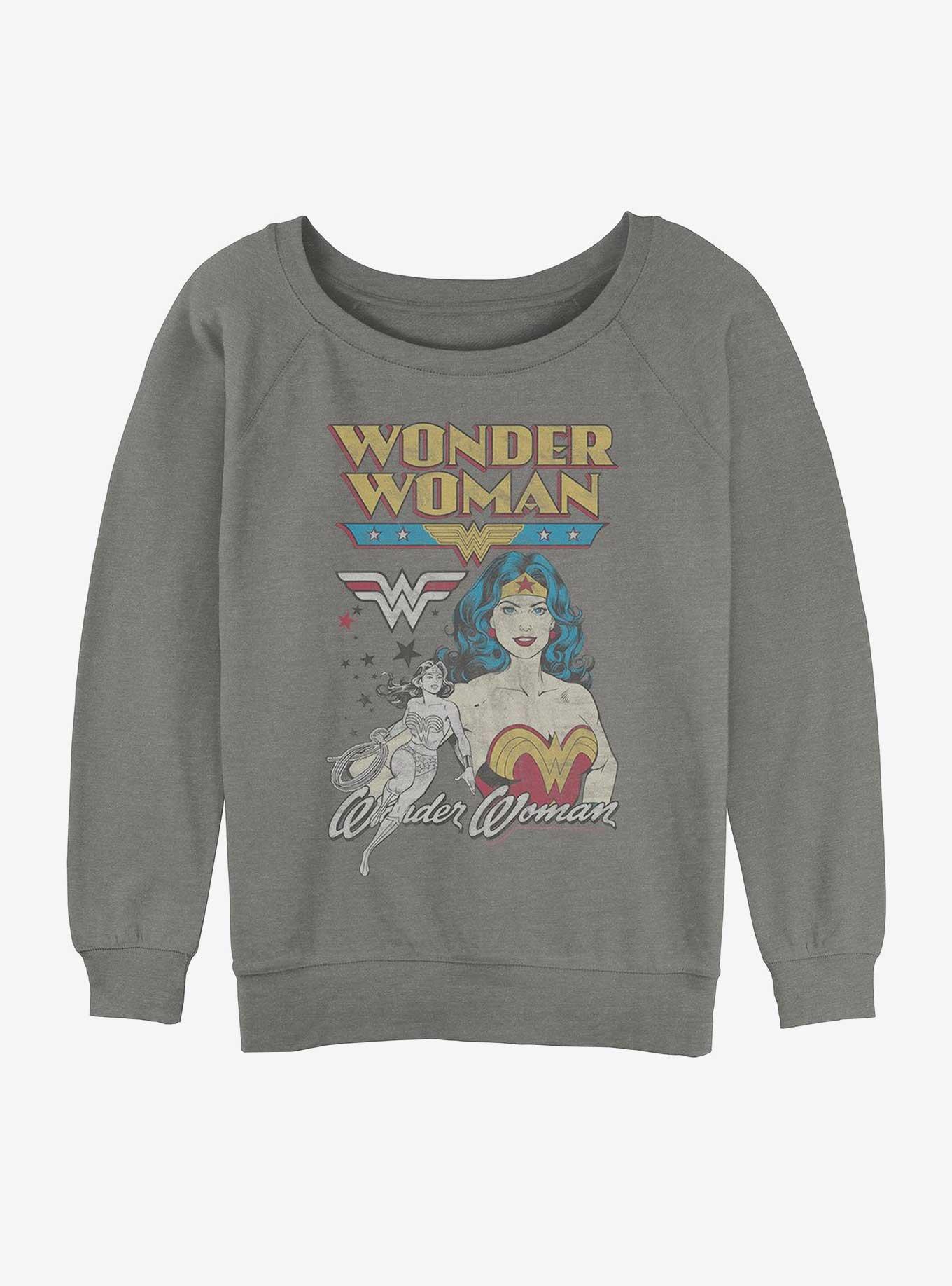 DC Wonder Woman Vintage Wonder Girls Slouchy Sweatshirt, , hi-res